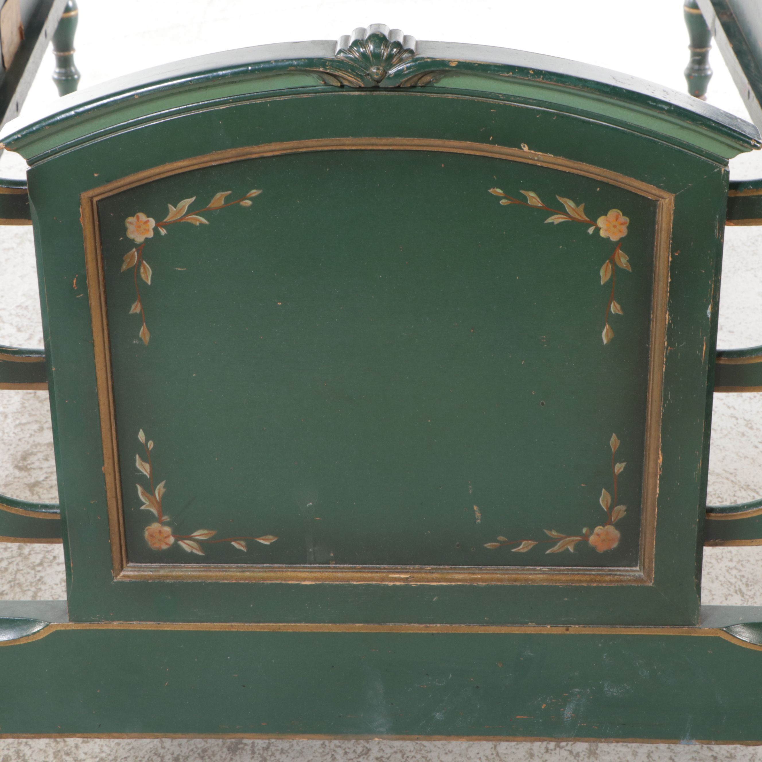 Stickley Bros. Colonial Style Painted Wood Twin Bed Frames and Nightstand