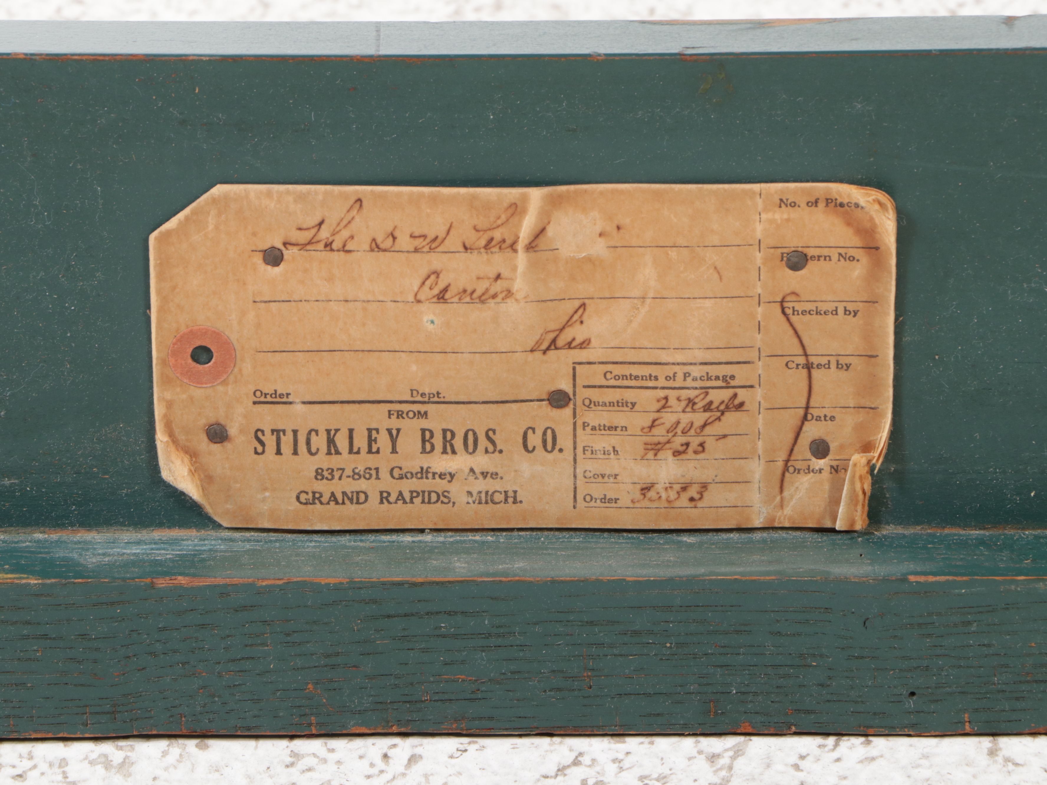 Stickley Bros. Colonial Style Painted Wood Twin Bed Frames and Nightstand