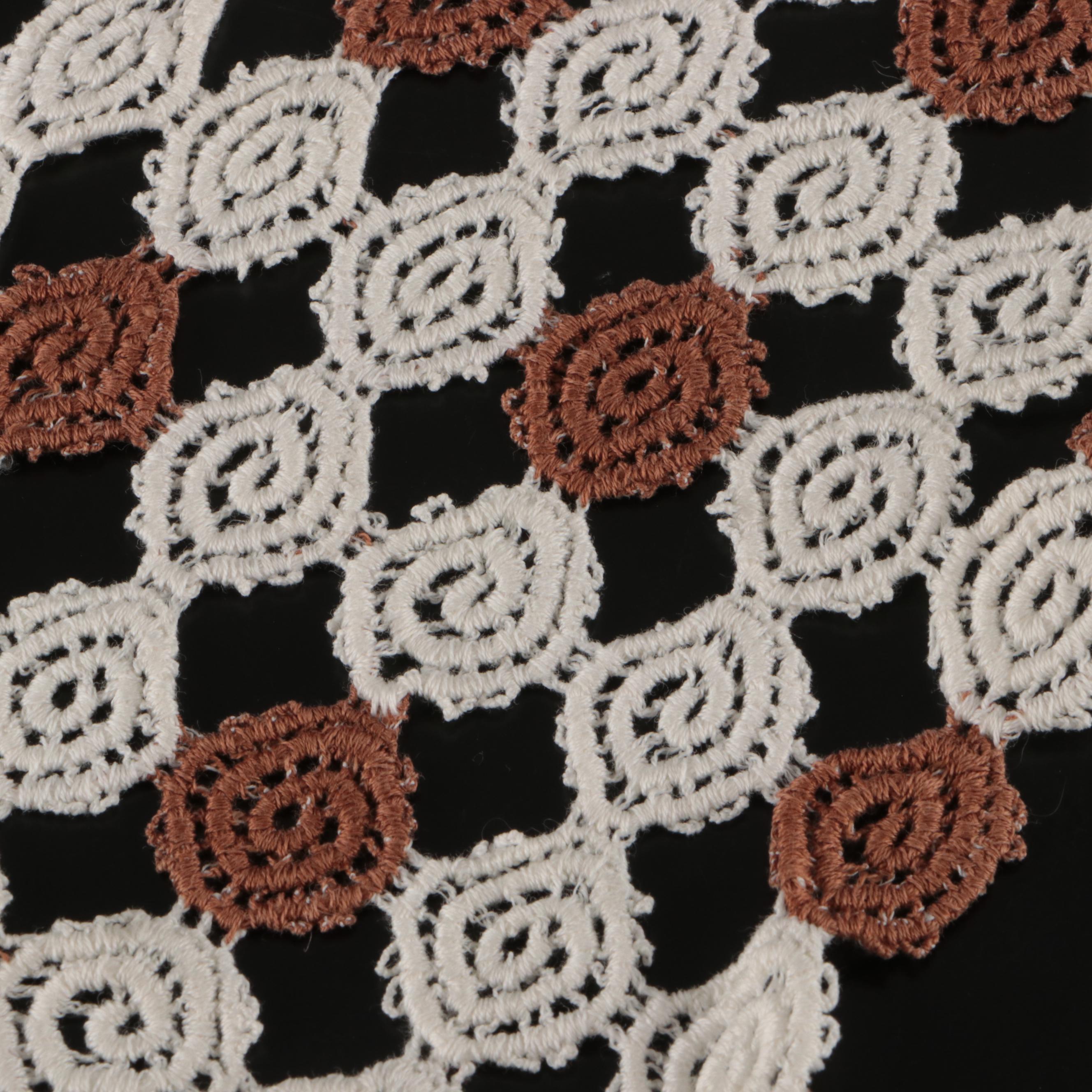 Beige Floral Lace Table Cloth and Small Runner