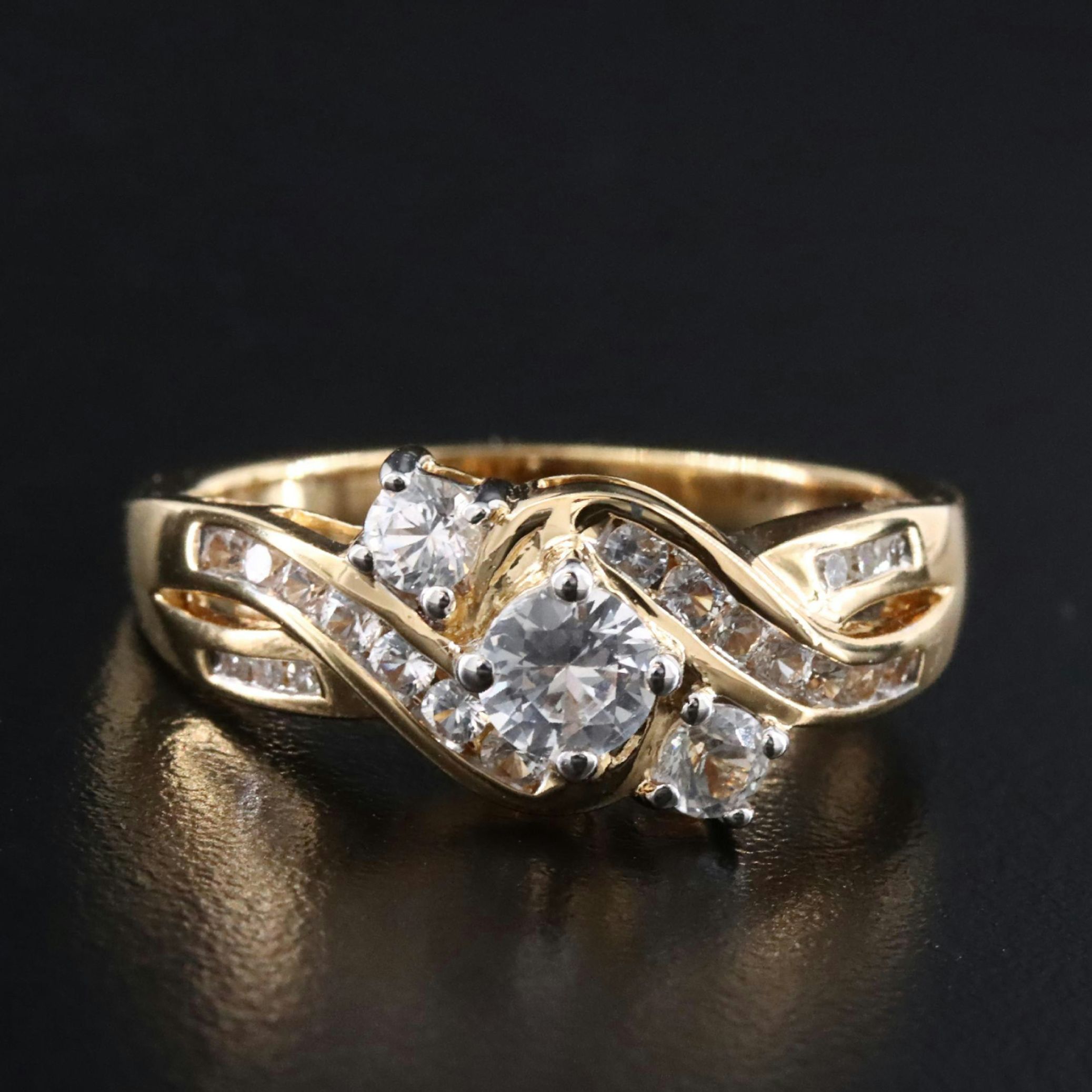 Sterling White Sapphire and Diamond Ring