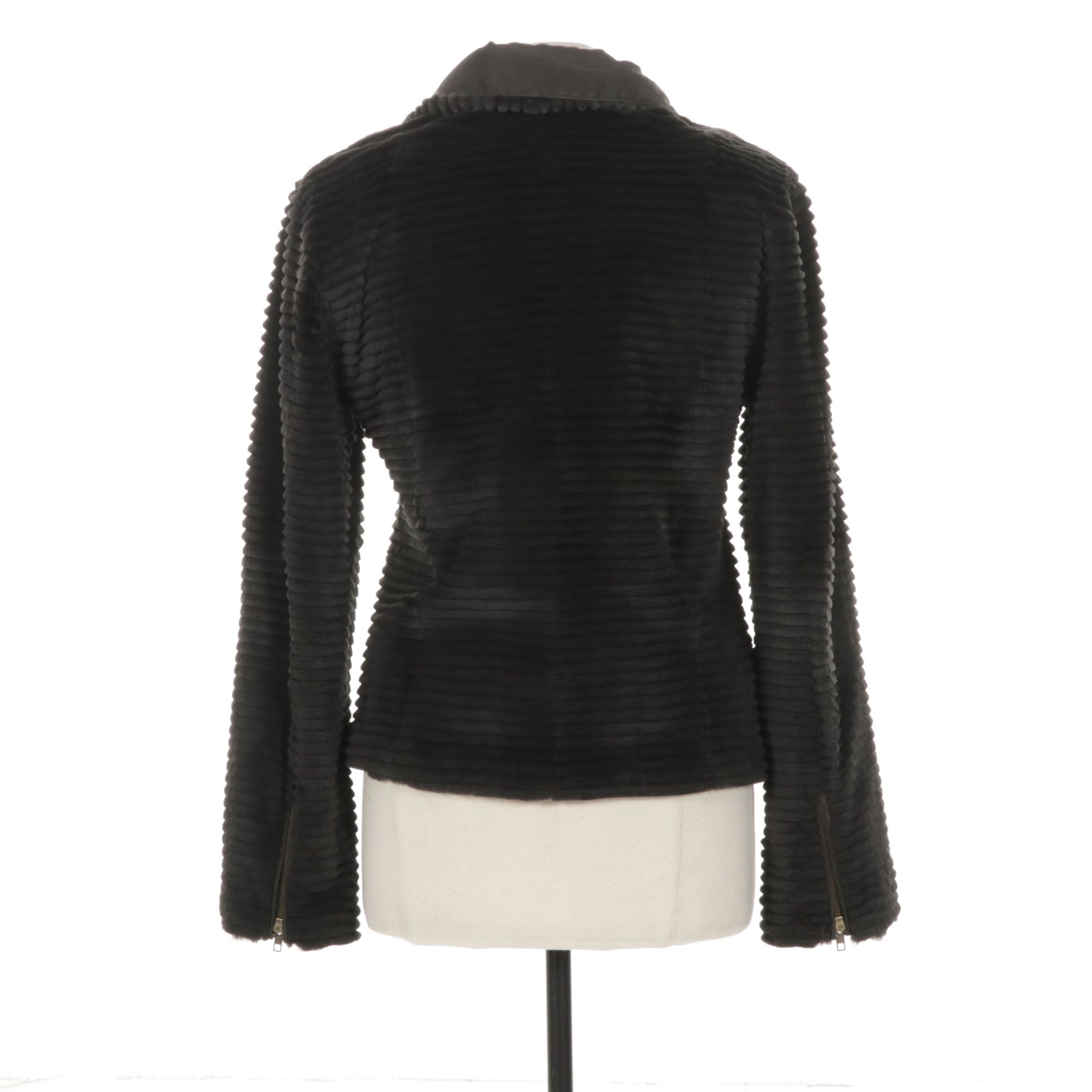 Trilogy Collections Ribbed Sheared Mink Fur Reversible Jacket