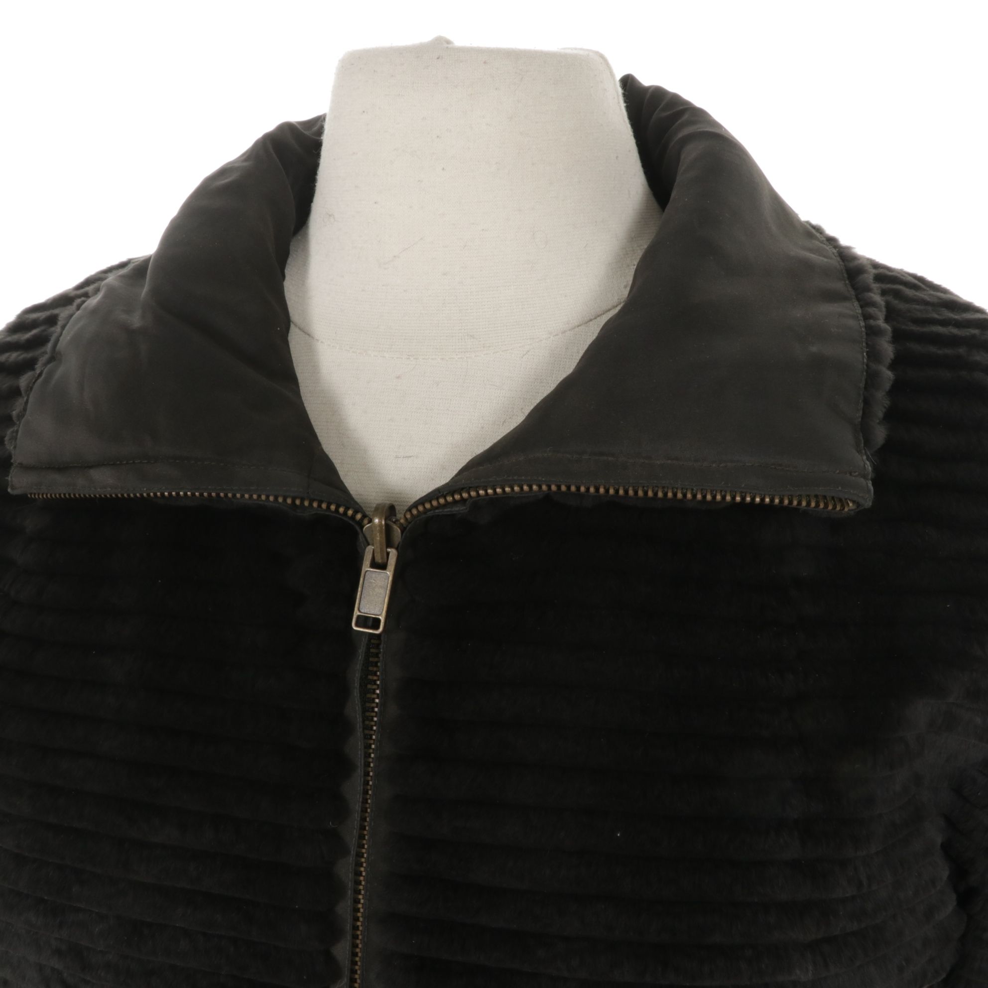 Trilogy Collections Ribbed Sheared Mink Fur Reversible Jacket
