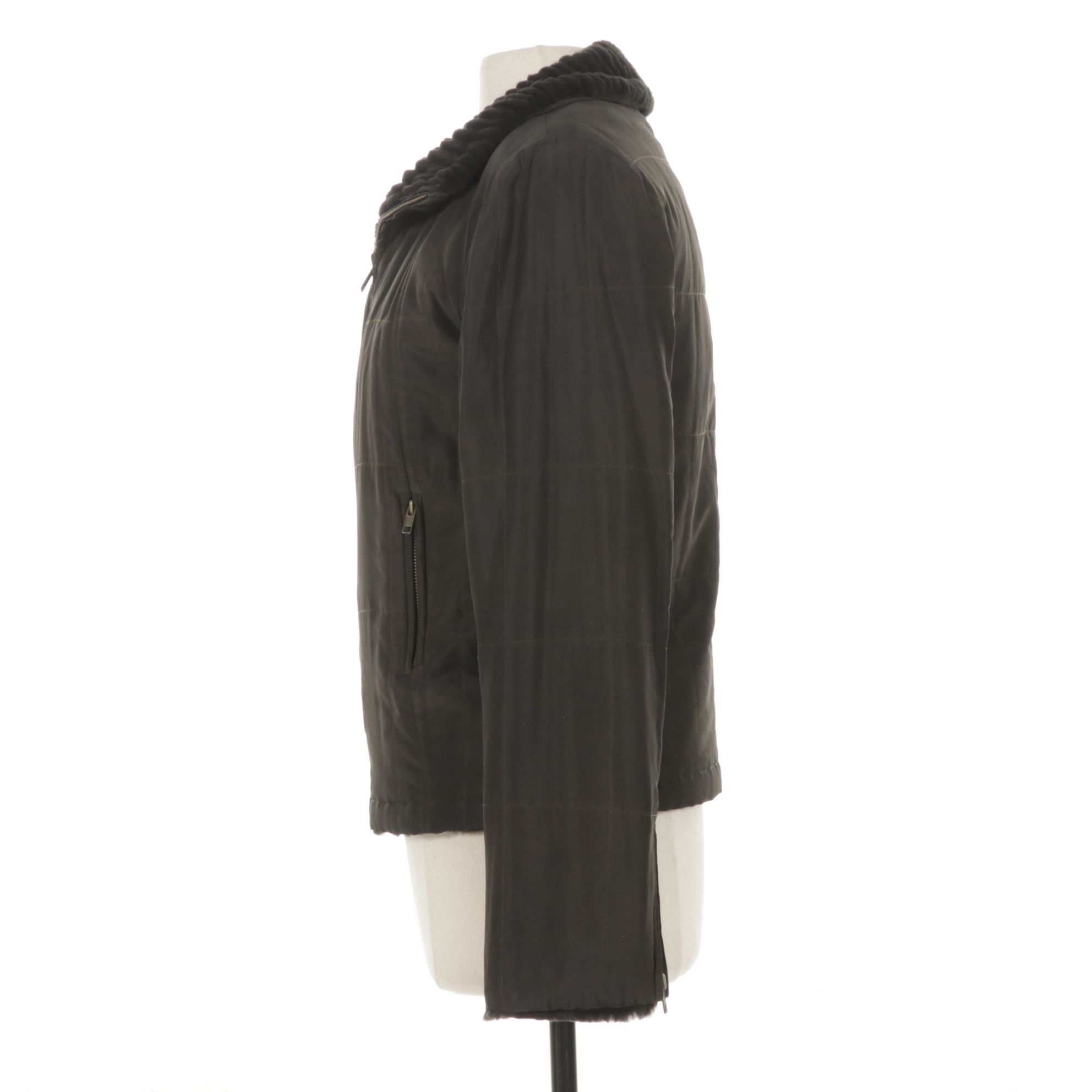 Trilogy Collections Ribbed Sheared Mink Fur Reversible Jacket