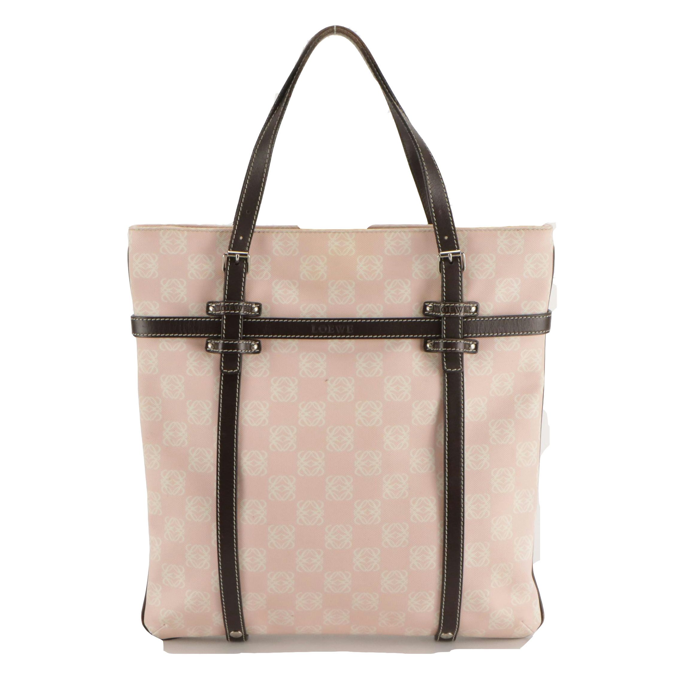 Loewe Anagram Coated Canvas and Leather Tote