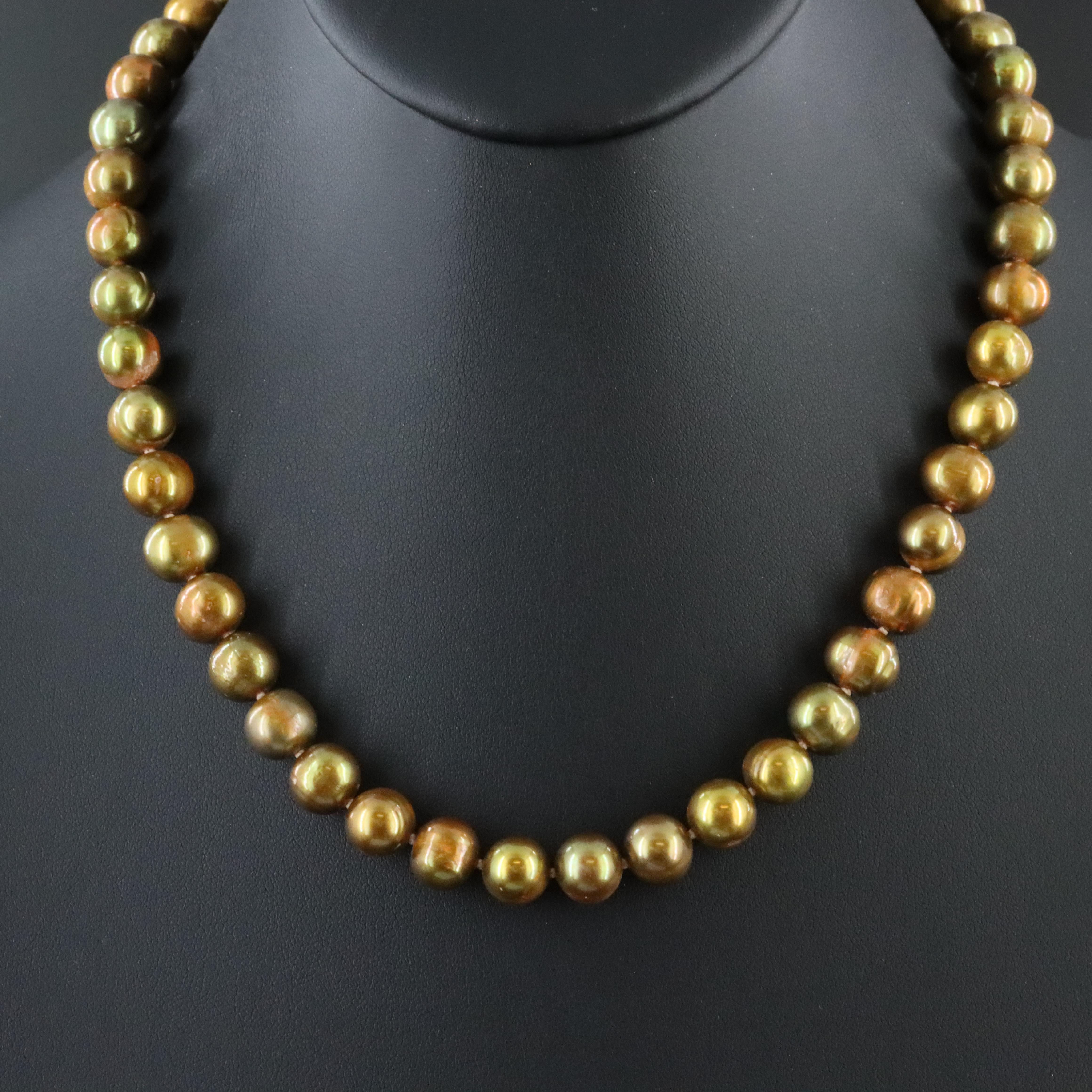 8.00 – 10.00 MM Pearl Necklace with 14K Clasp