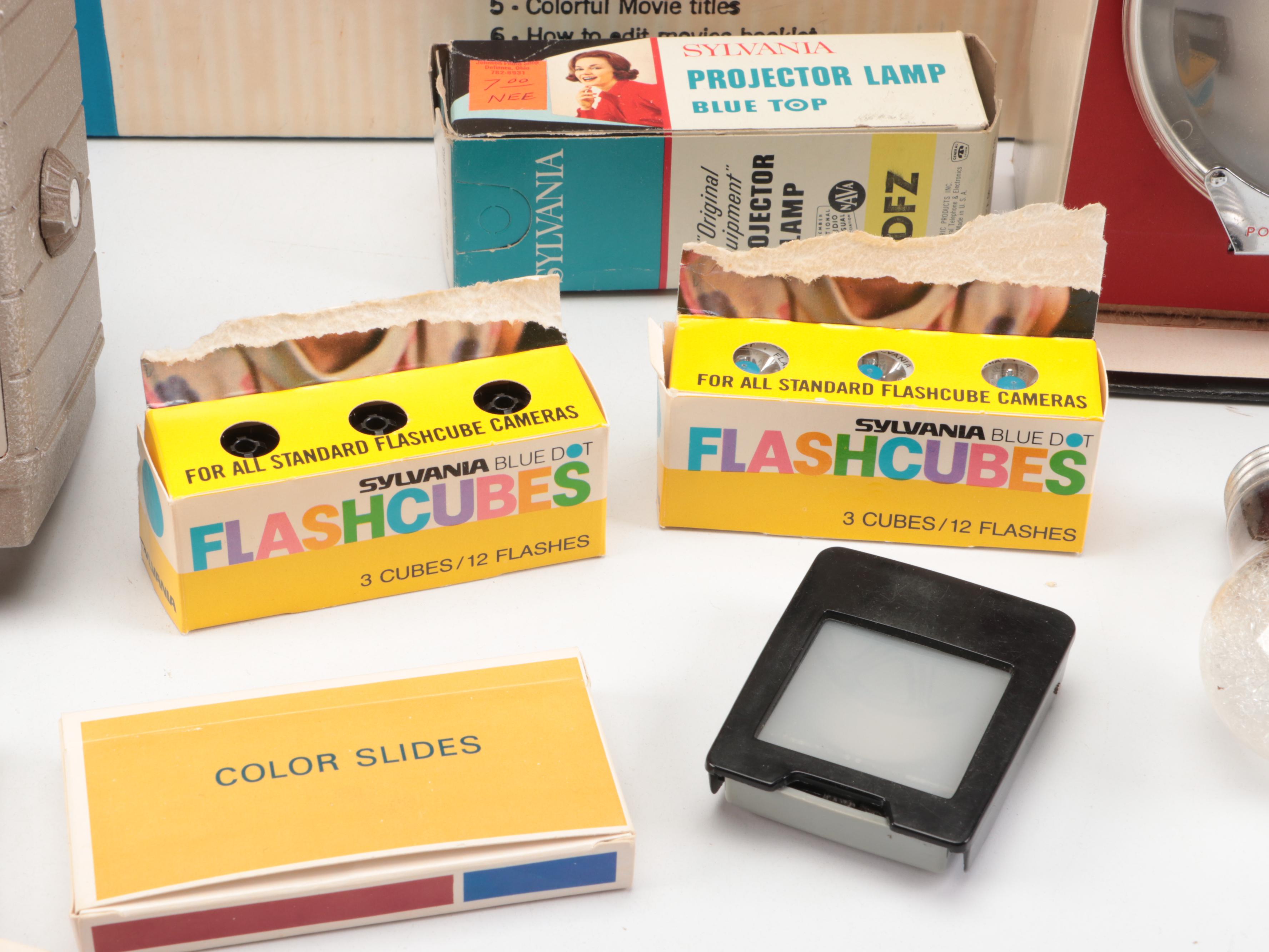 Bell & Howell Movie Camera, Film Editor, Polaroid Camera and Accessories