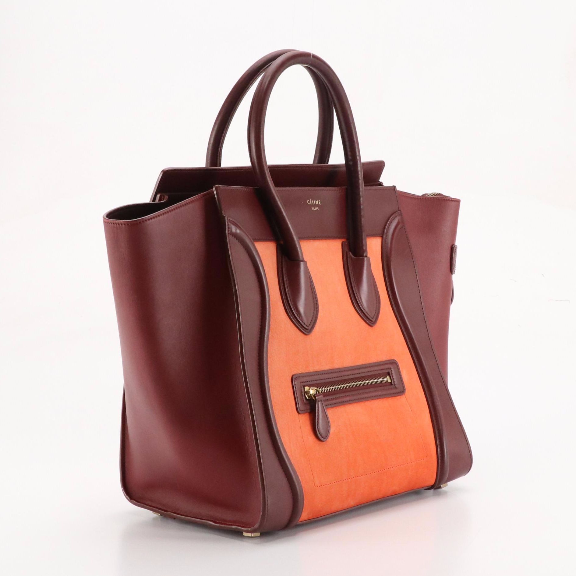 Céline Phantom Luggage Tote in Bicolor Calfskin Leather and Suede
