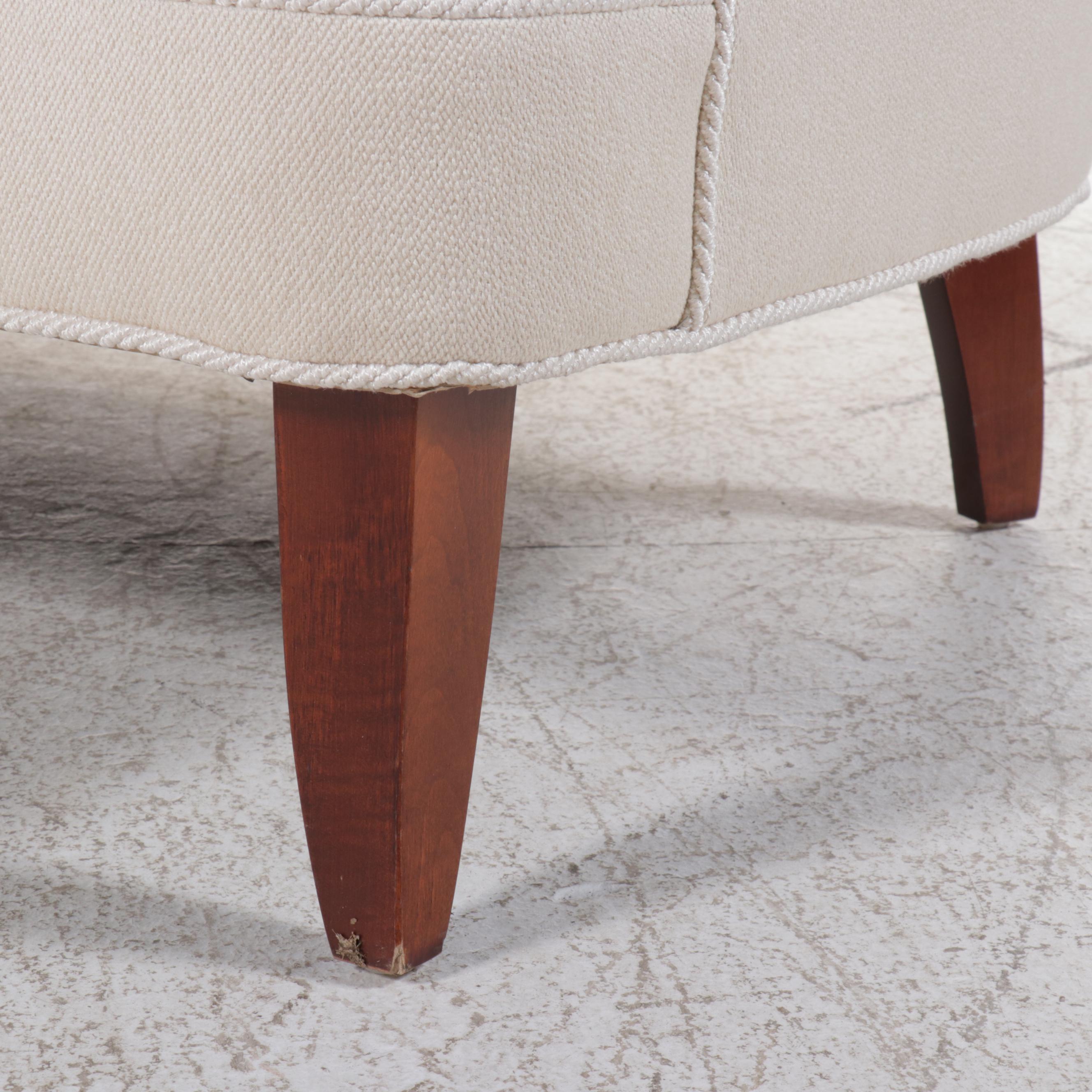 Contemporary White Upholstered Sofa with Accent Pillows