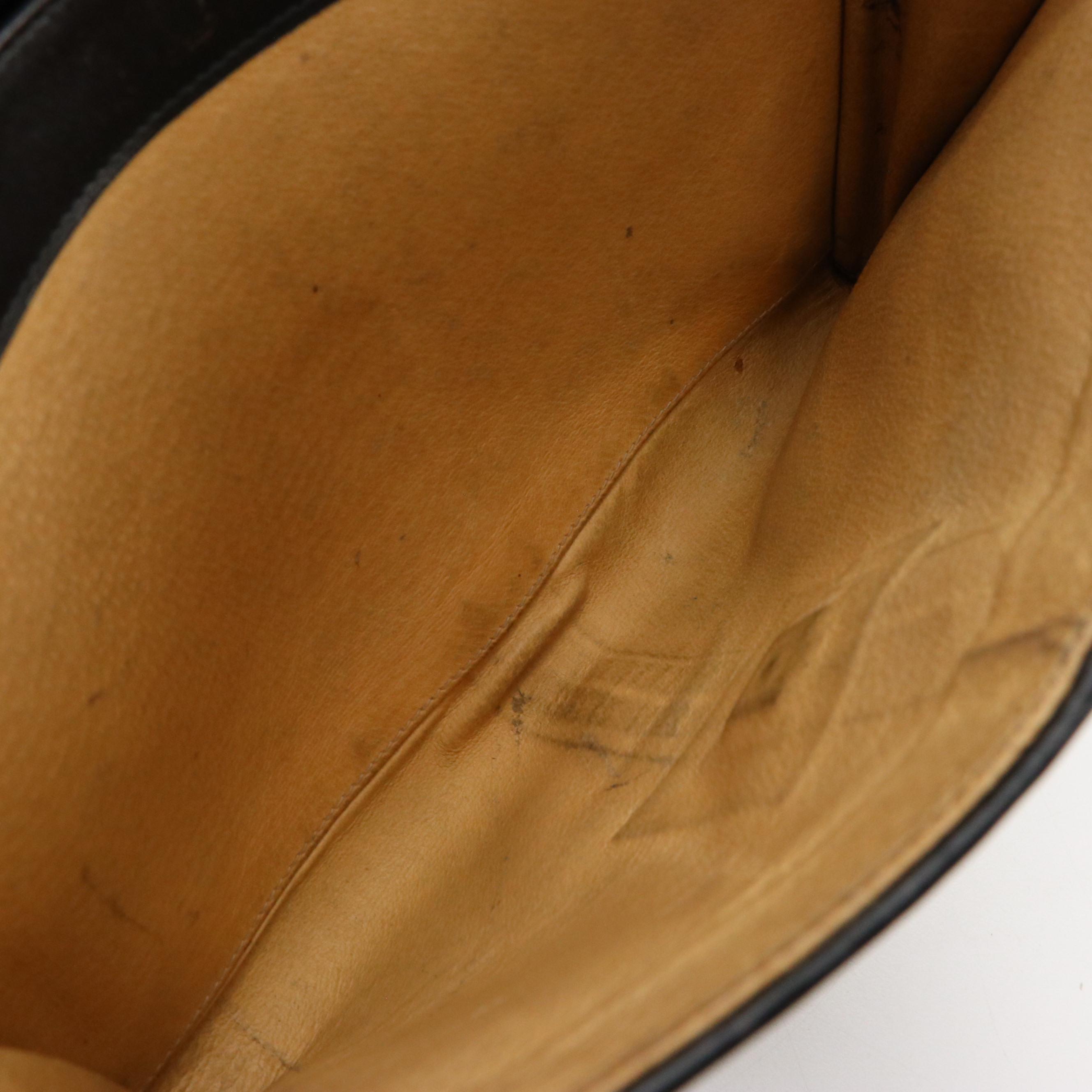 Vintage Gucci Flap Top Clutch in Black Leather and Web