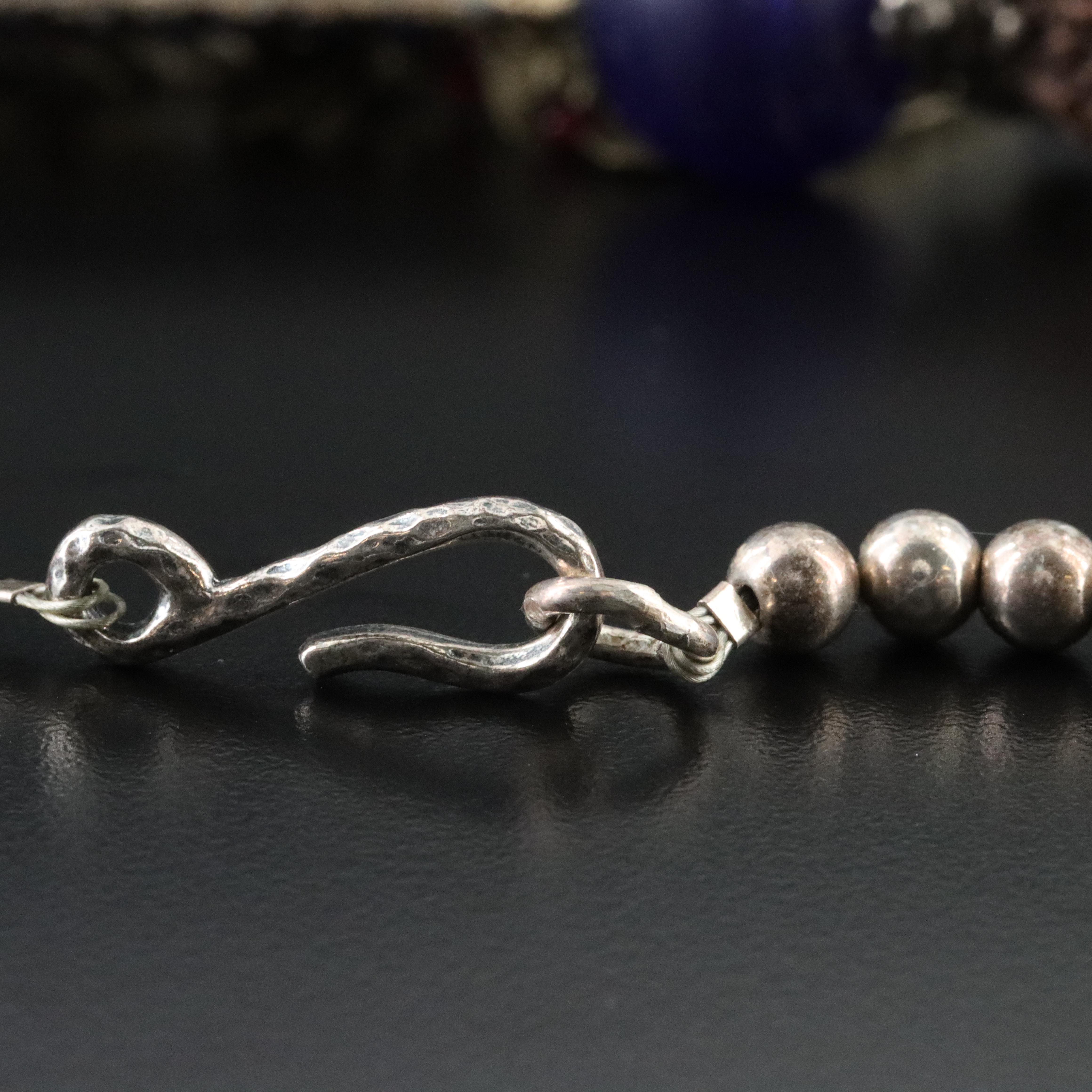 Wood, Glass, and Rhinestone Indian Assemblage Necklace