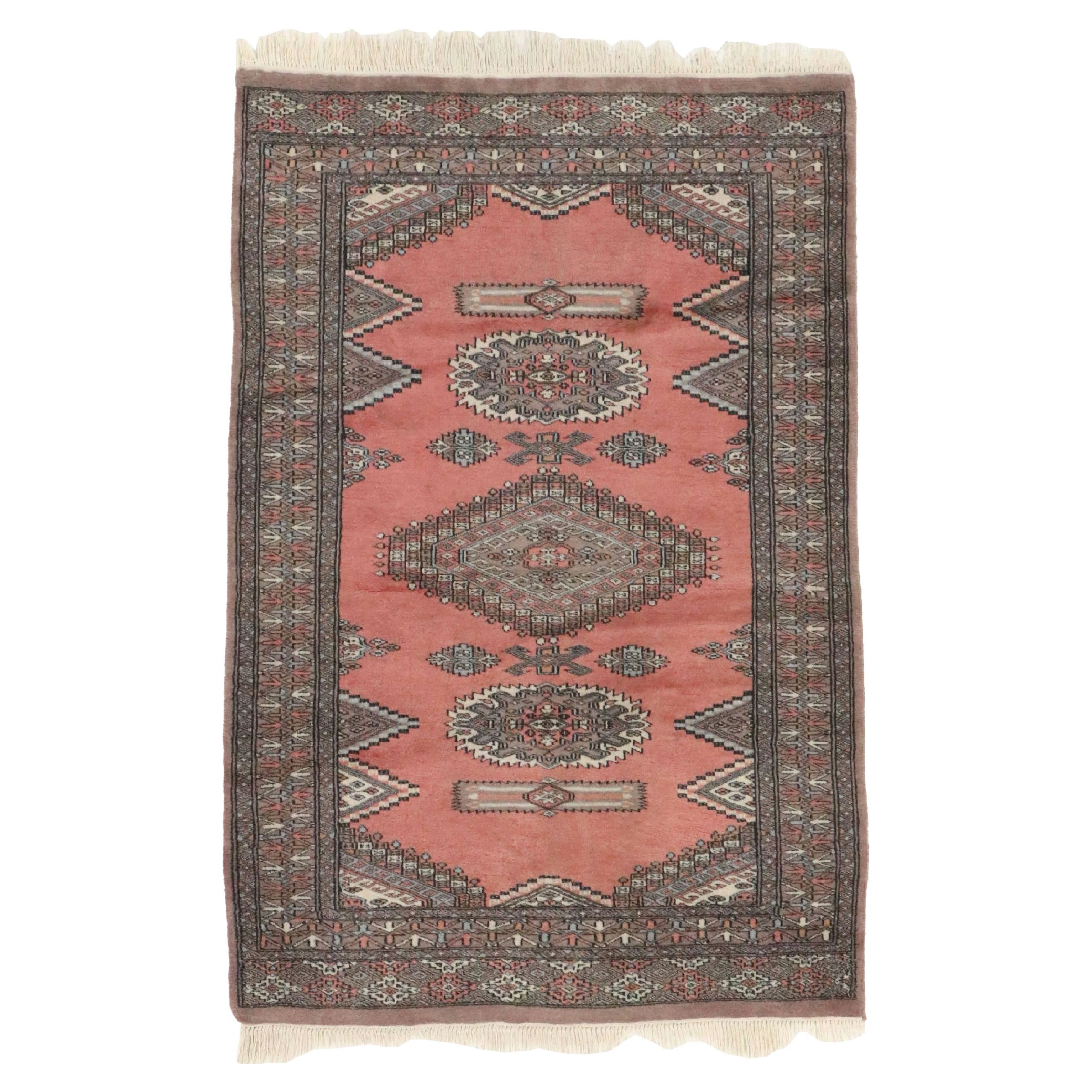 3'1 x 5' Hand-Knotted Pakistani Bokhara Area Rug
