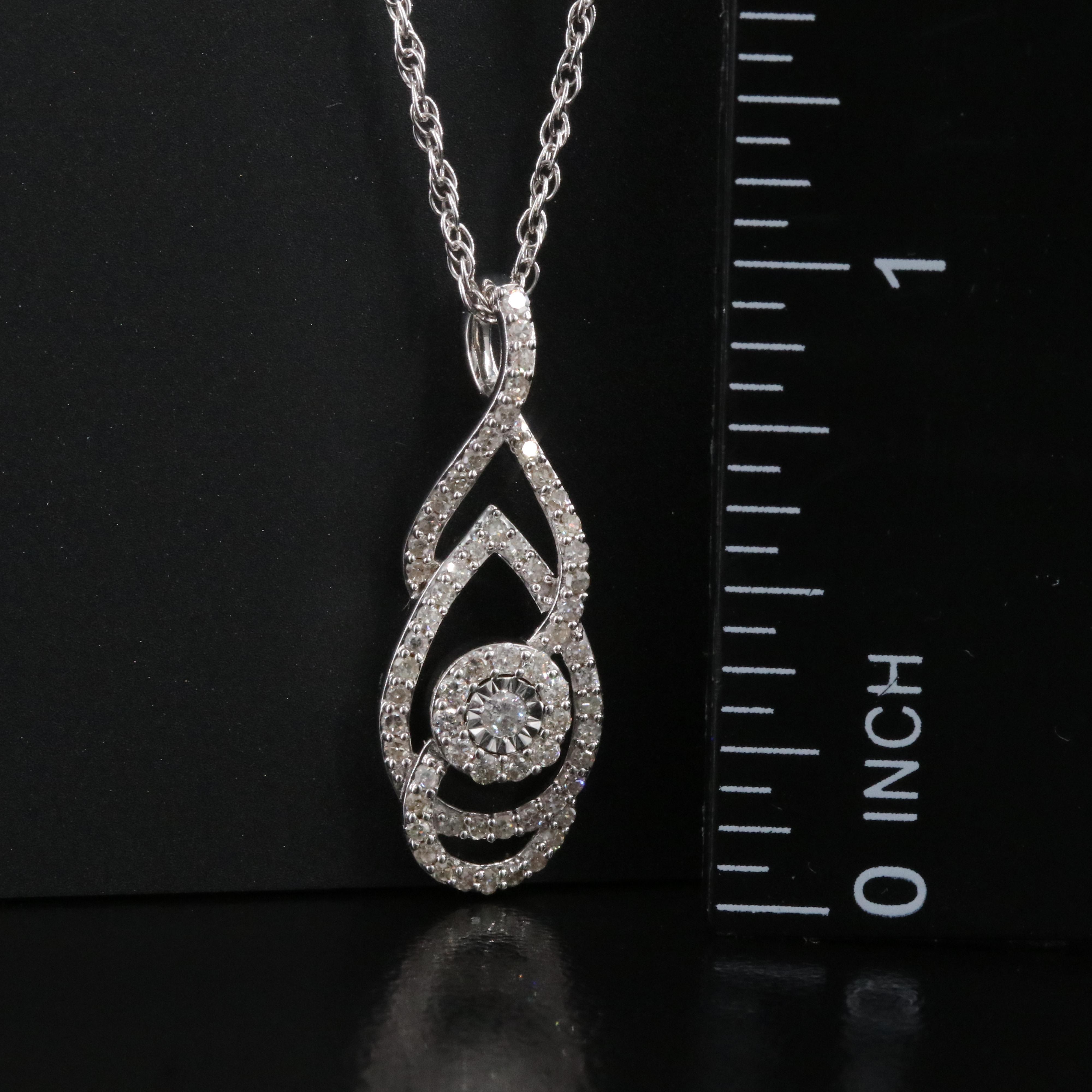 Sterling Diamond Pendant Necklace