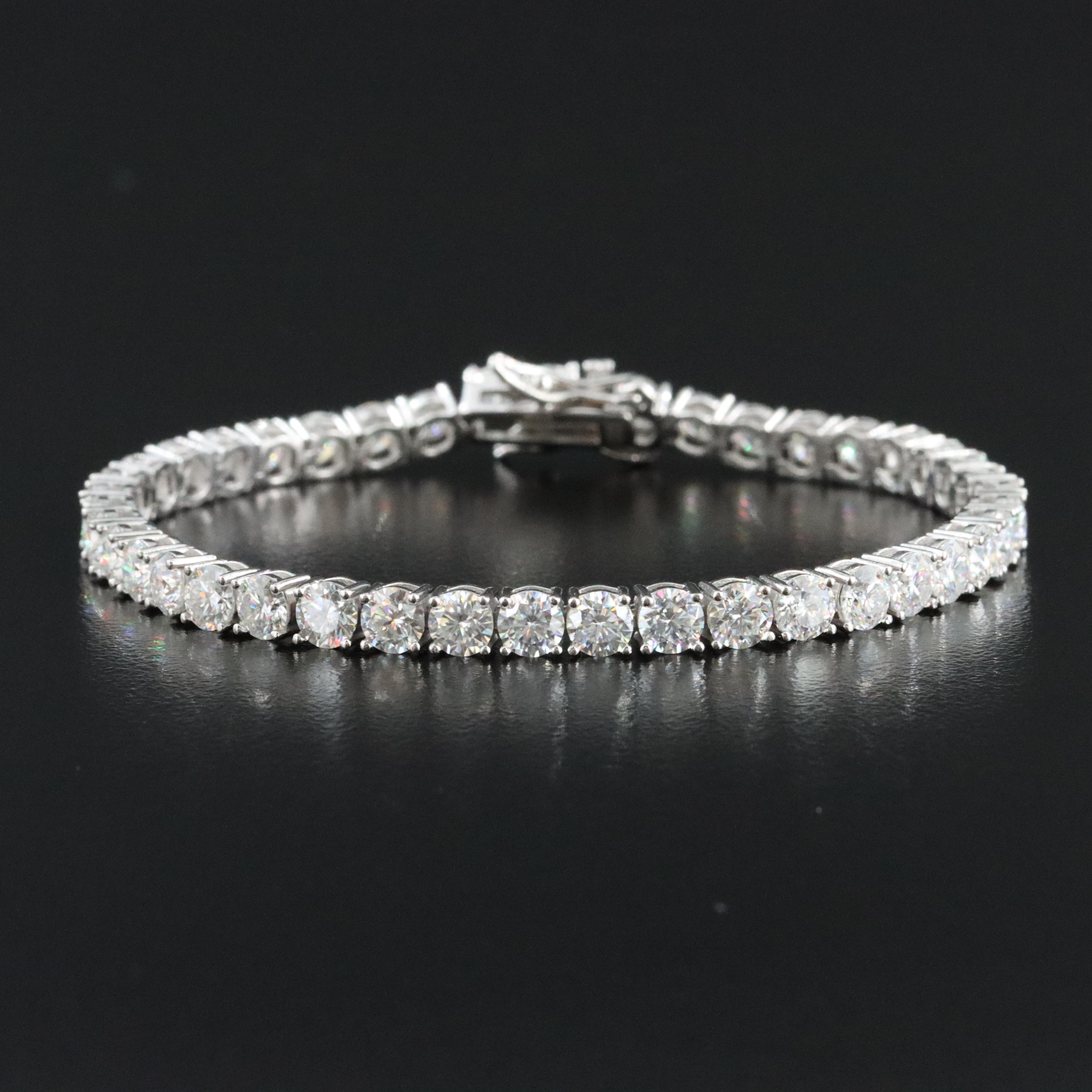 Sterling Moissanite Line Bracelet