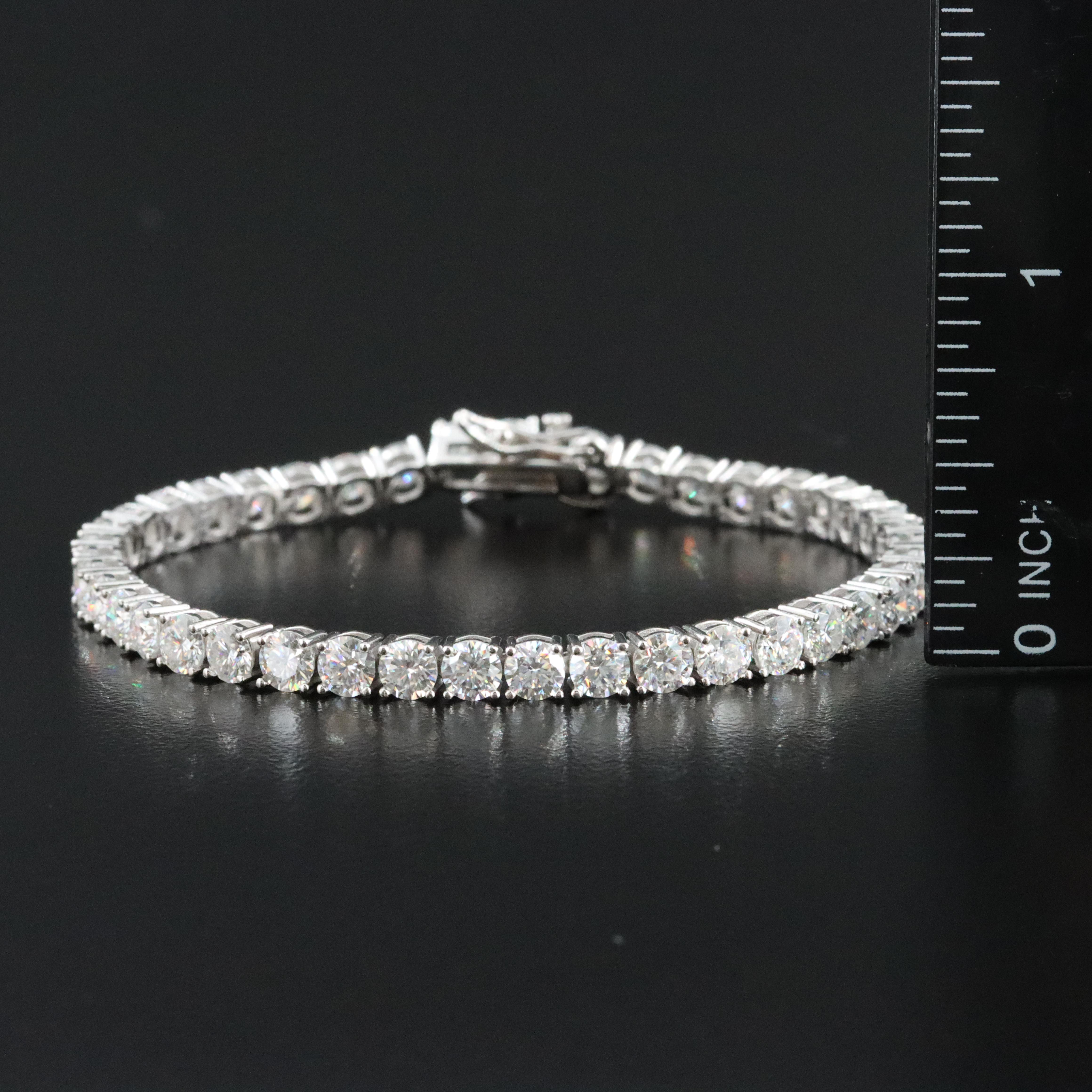 Sterling Moissanite Line Bracelet