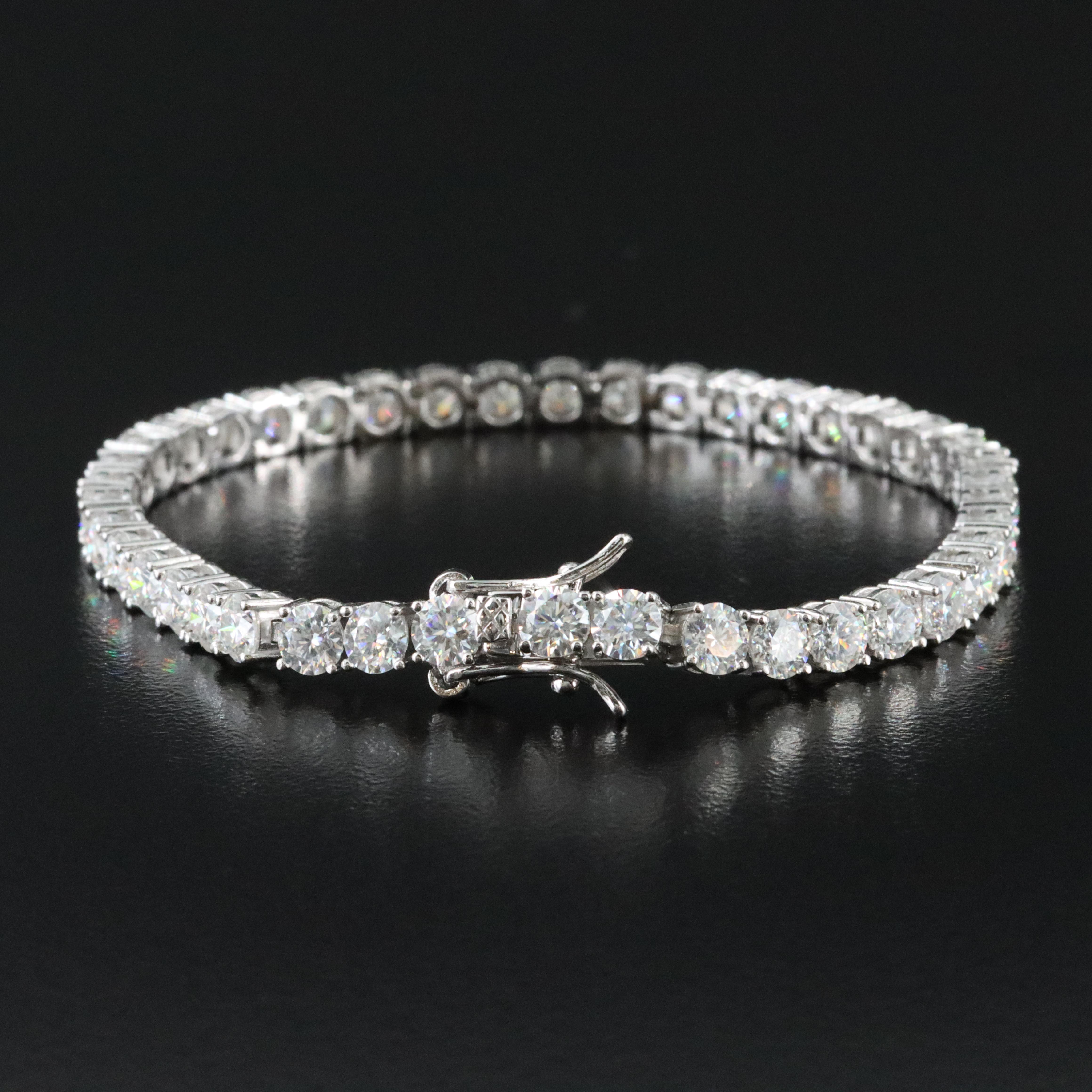 Sterling Moissanite Line Bracelet