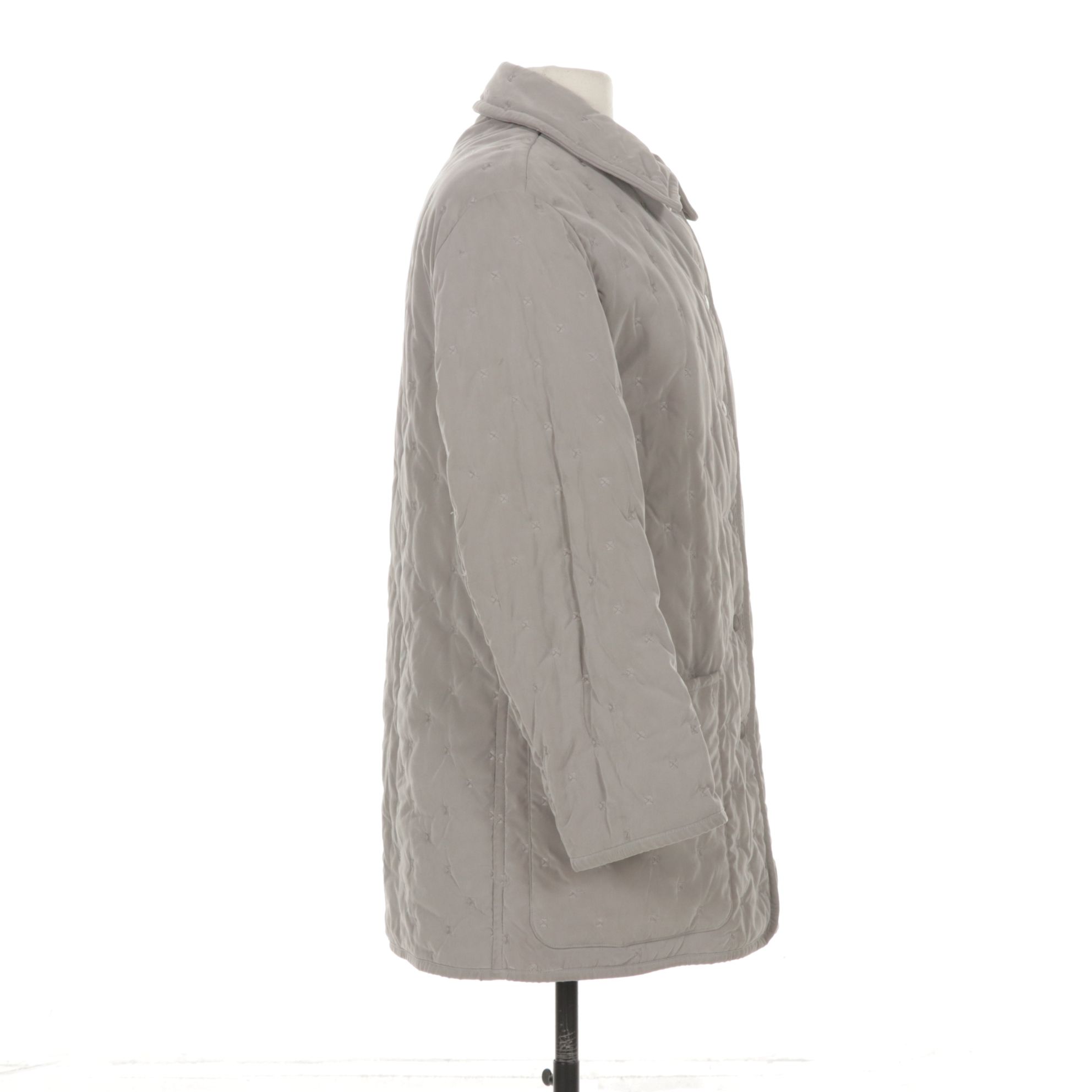 Hermès by Martin Margiela Gray Quilted Barn Coat