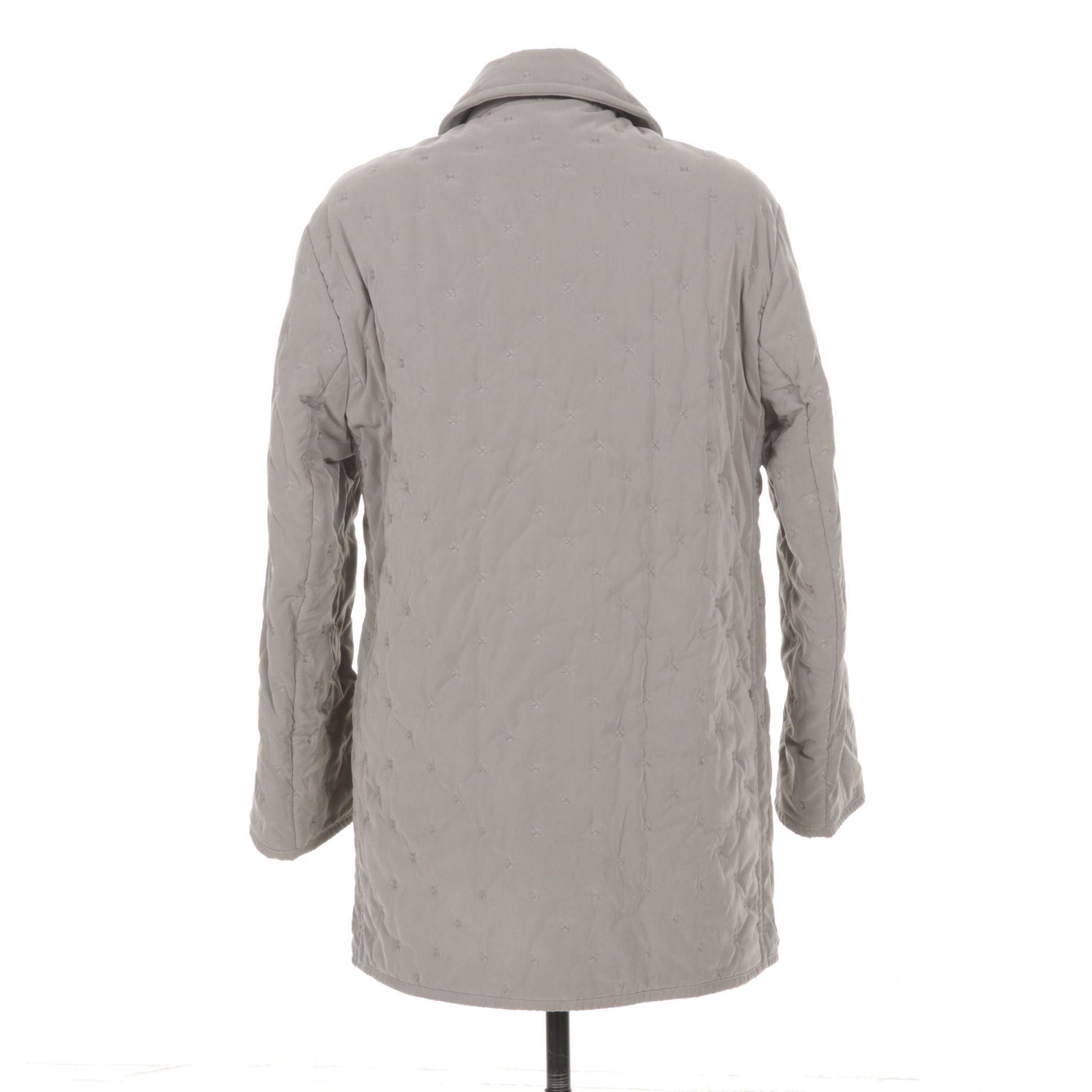 Hermès by Martin Margiela Gray Quilted Barn Coat