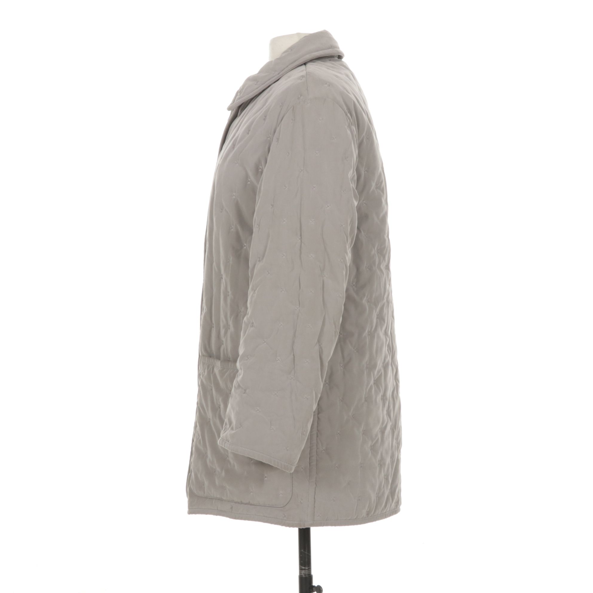 Hermès by Martin Margiela Gray Quilted Barn Coat