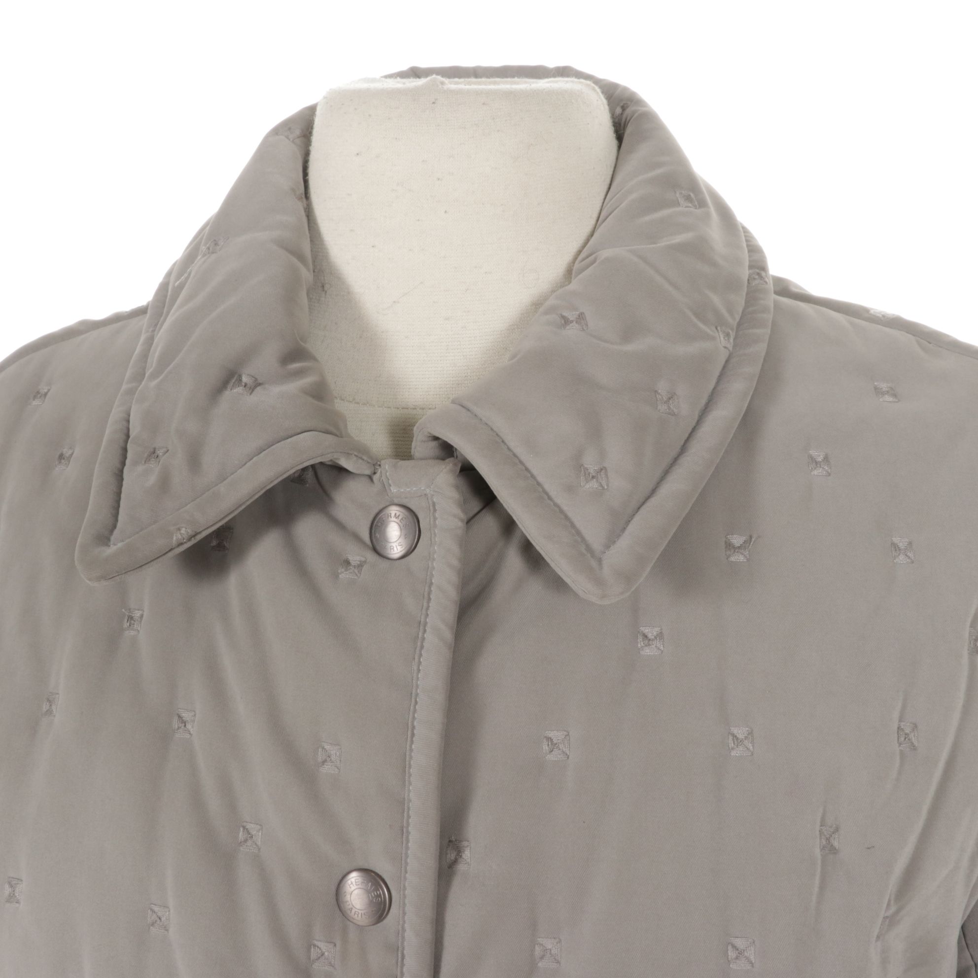 Hermès by Martin Margiela Gray Quilted Barn Coat