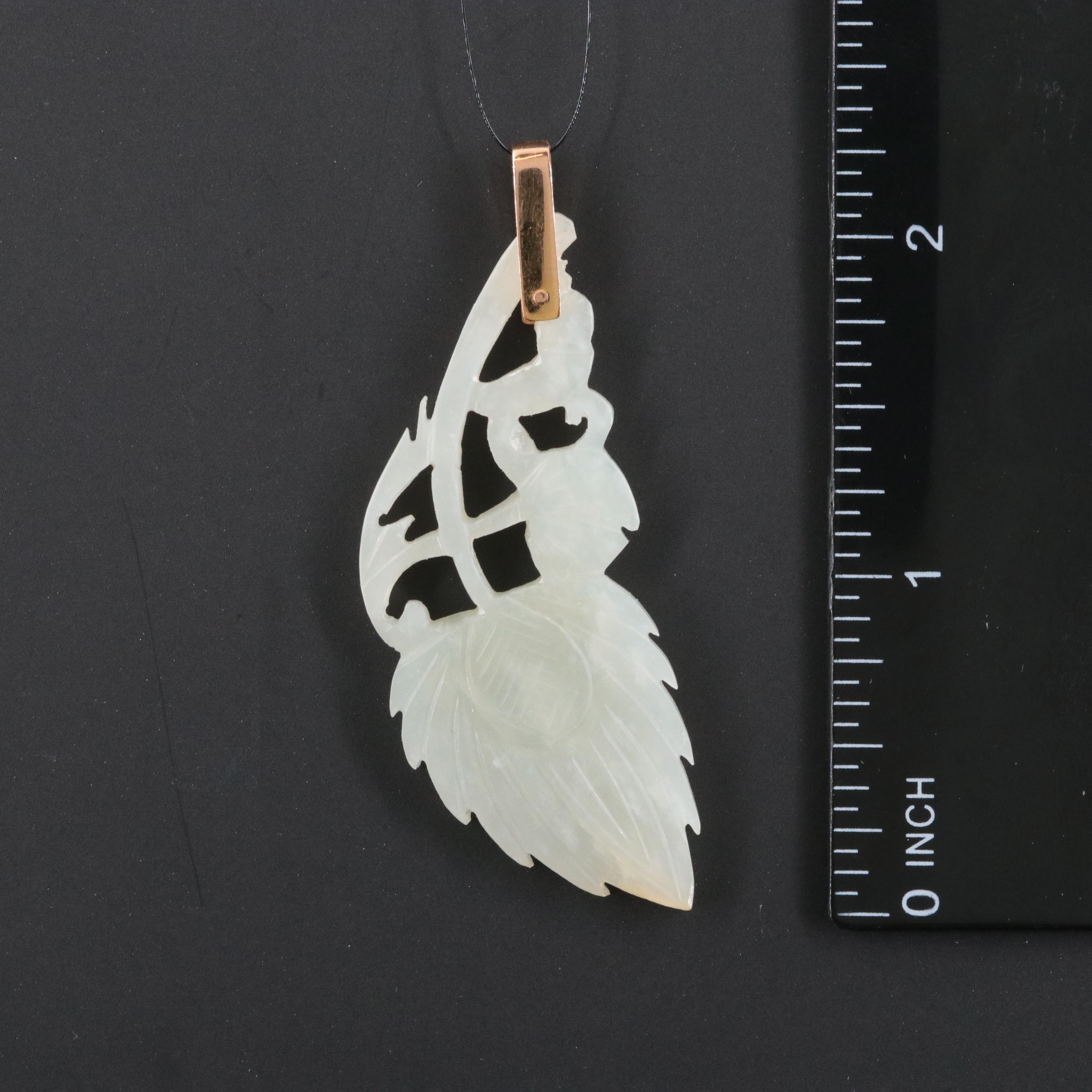 Carved Jadeite Floral Pendant