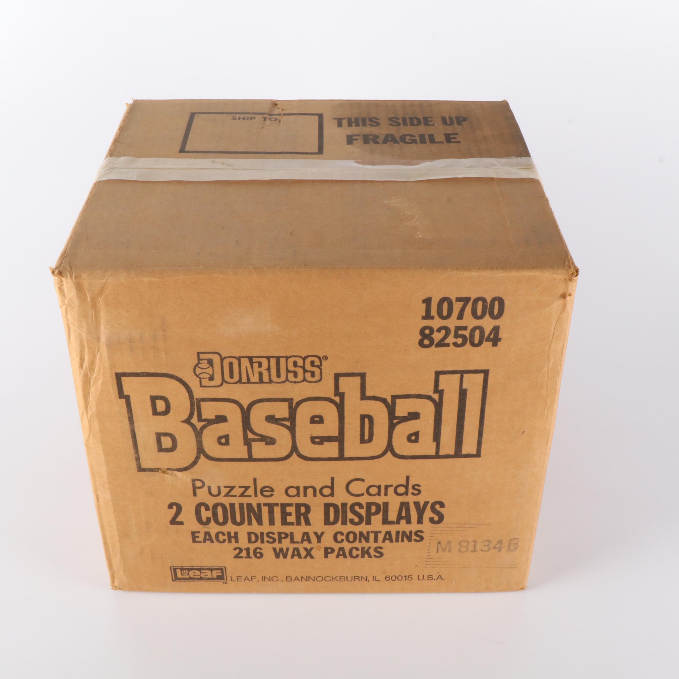 Sealed 1988 Donruss Baseball Card Counter Display Case with Sealed Wax Packs