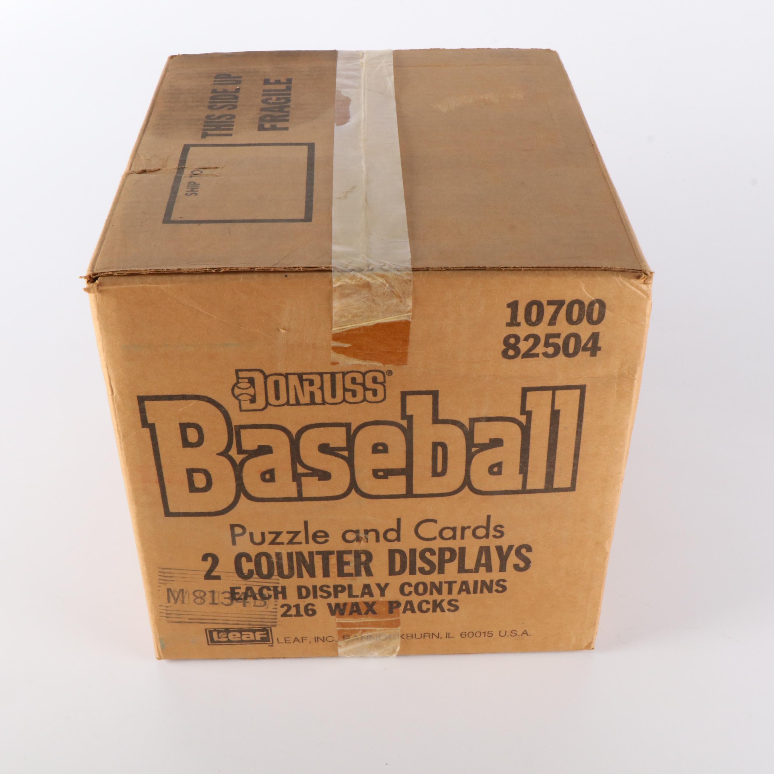 Sealed 1988 Donruss Baseball Card Counter Display Case with Sealed Wax Packs