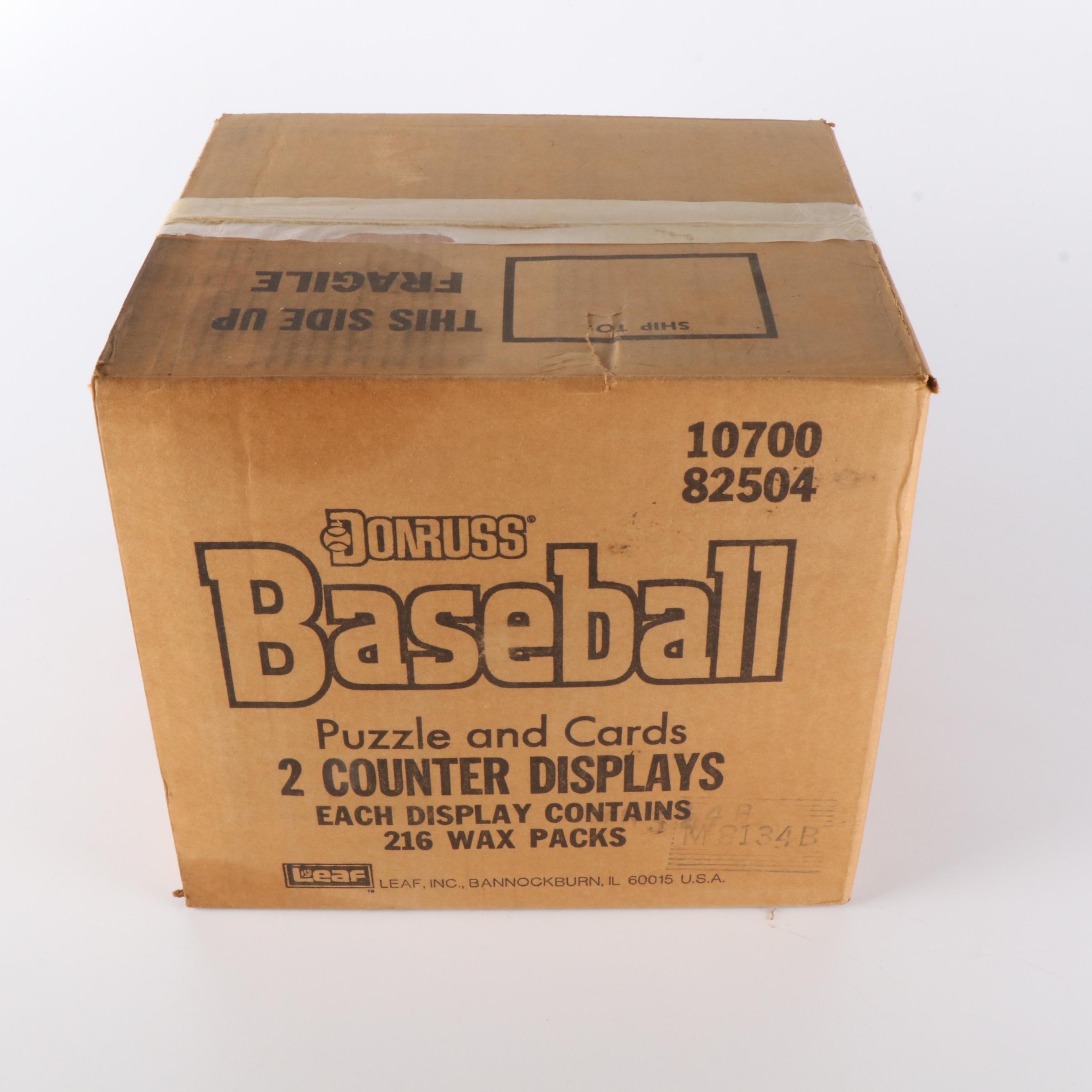 Sealed 1988 Donruss Baseball Card Counter Display Case with Sealed Wax Packs