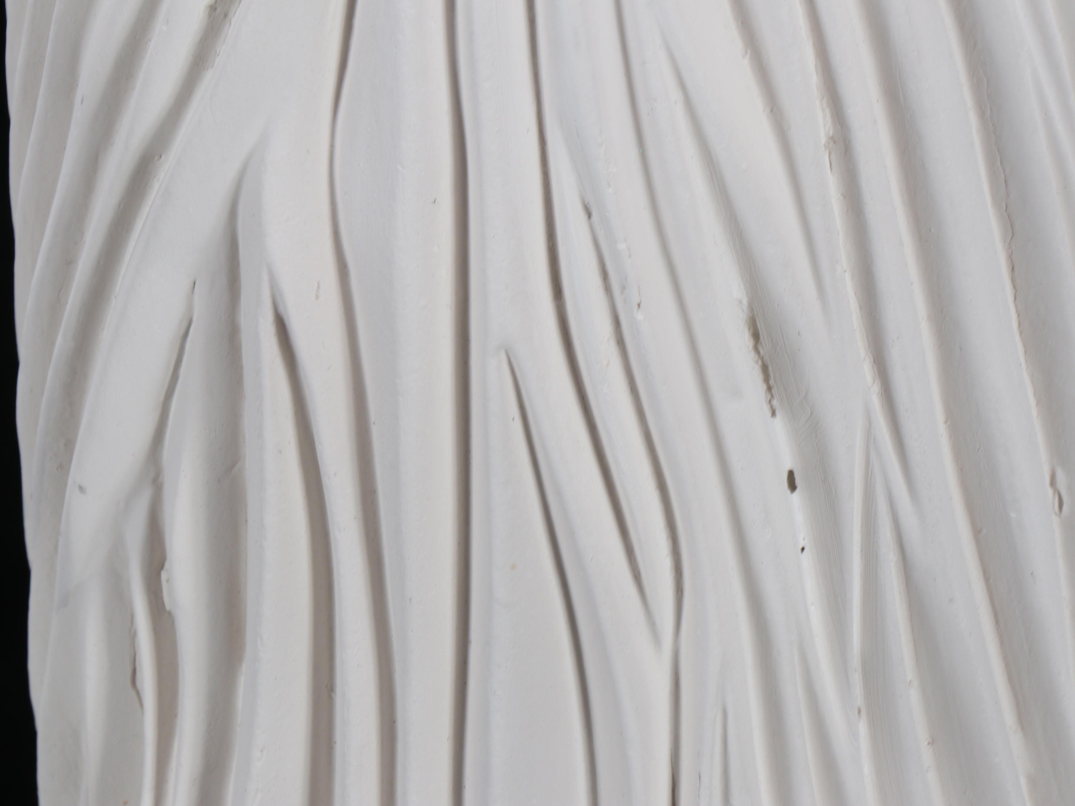 Mexican-Made Painted Cast Plaster Contemporary Pillar Plant Stand