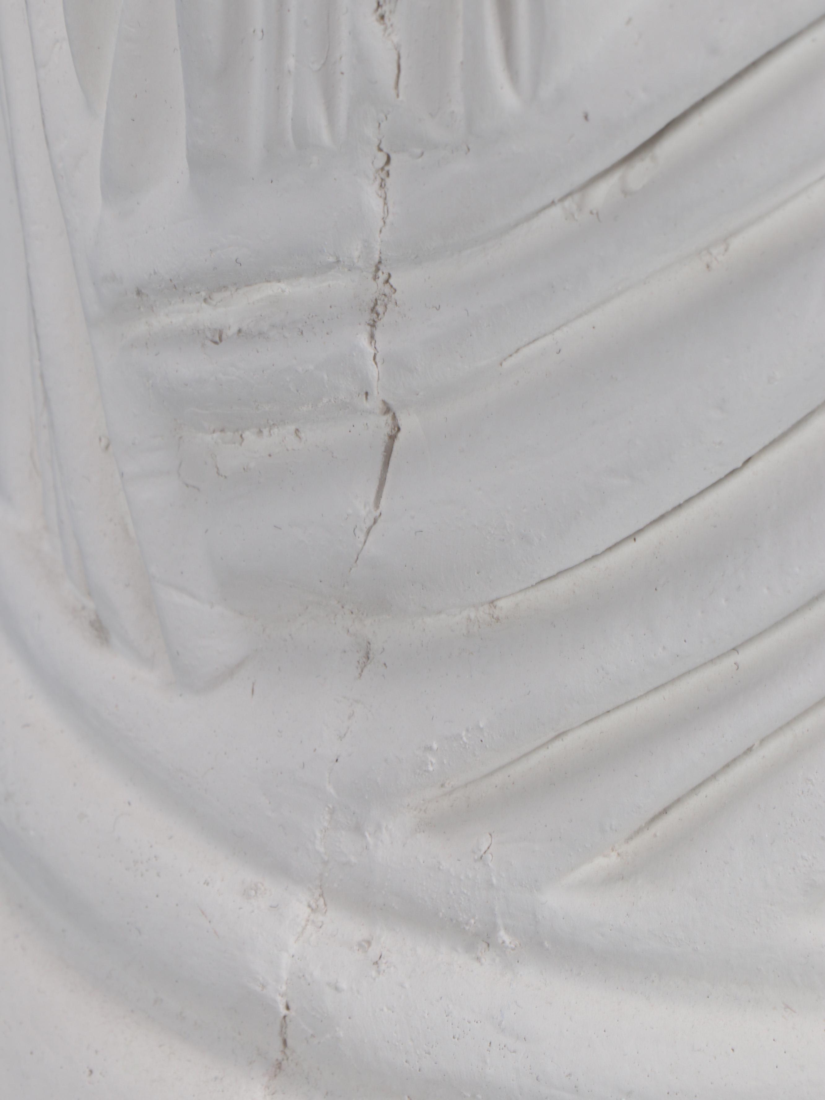 Mexican-Made Painted Cast Plaster Contemporary Pillar Plant Stand