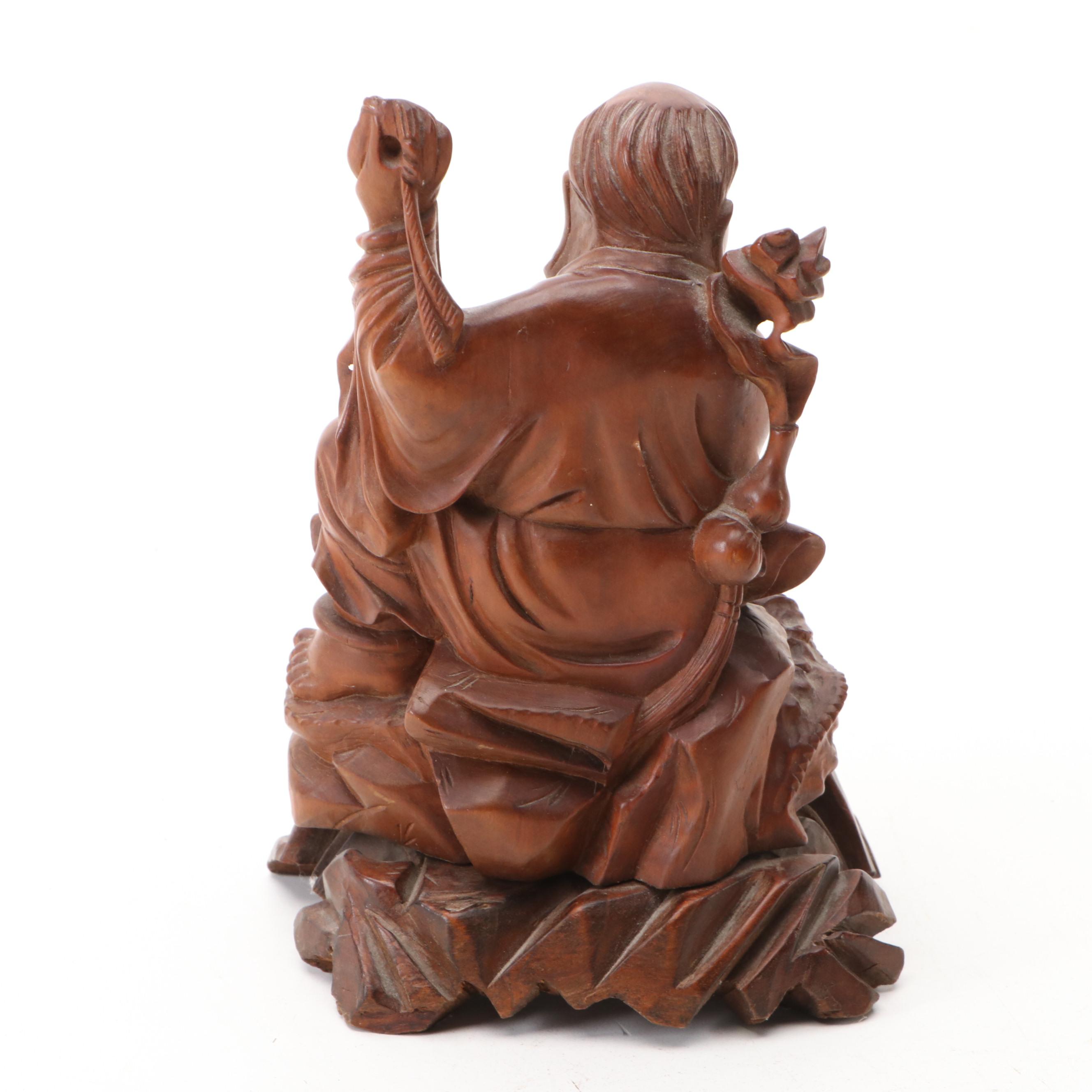 Chinese Carved Boxwood Figurine, Mid to Late 20th Century