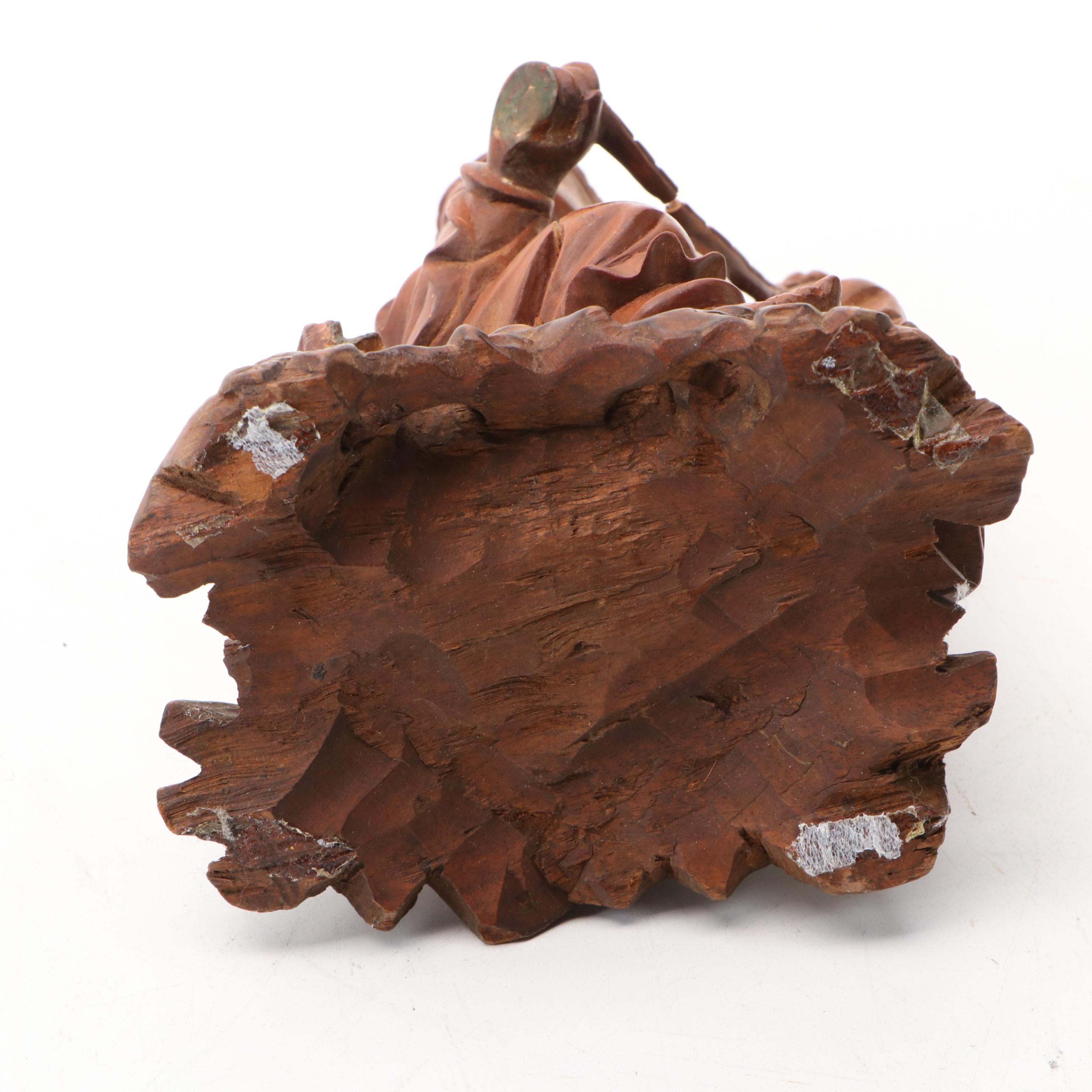 Chinese Carved Boxwood Figurine, Mid to Late 20th Century