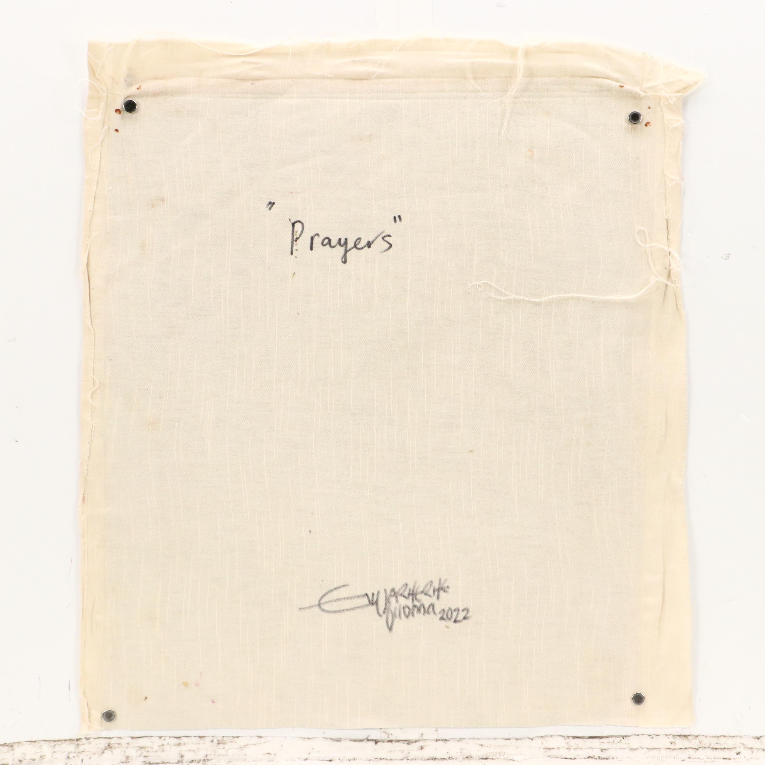 Ufuoma Evuarherhe Modernist Acrylic Painting "Prayers," 2022