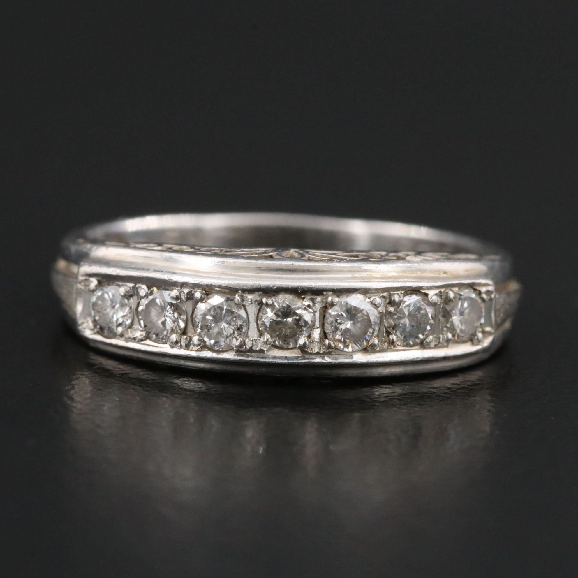 Vintage Platinum 0.32 CTW Diamond Ring