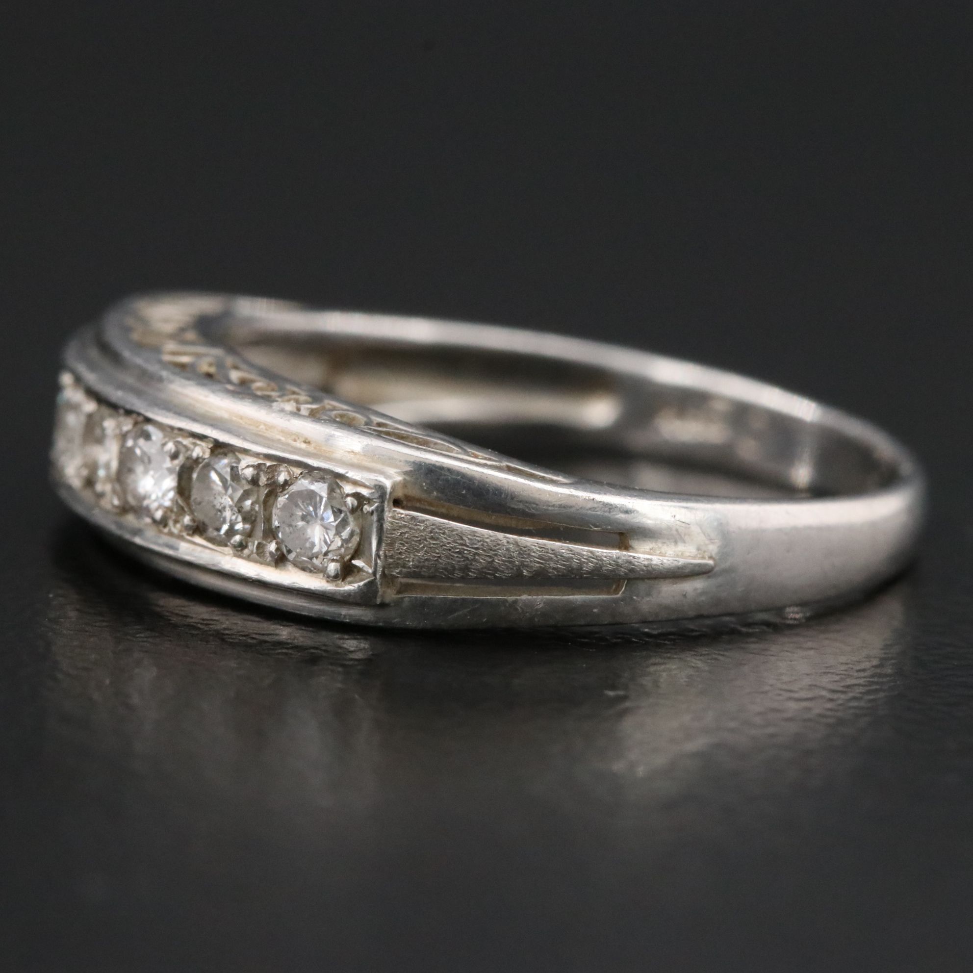 Vintage Platinum 0.32 CTW Diamond Ring