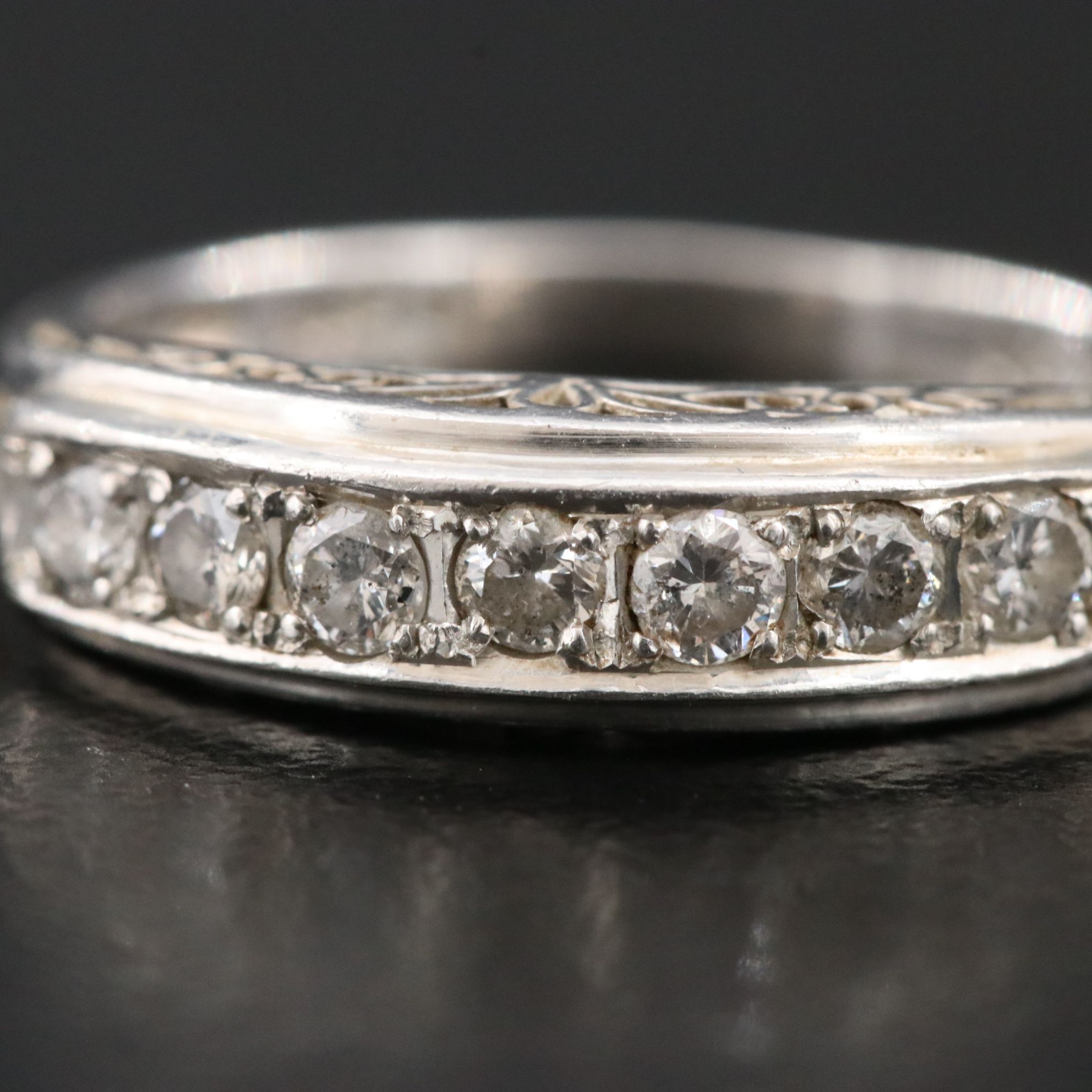Vintage Platinum 0.32 CTW Diamond Ring