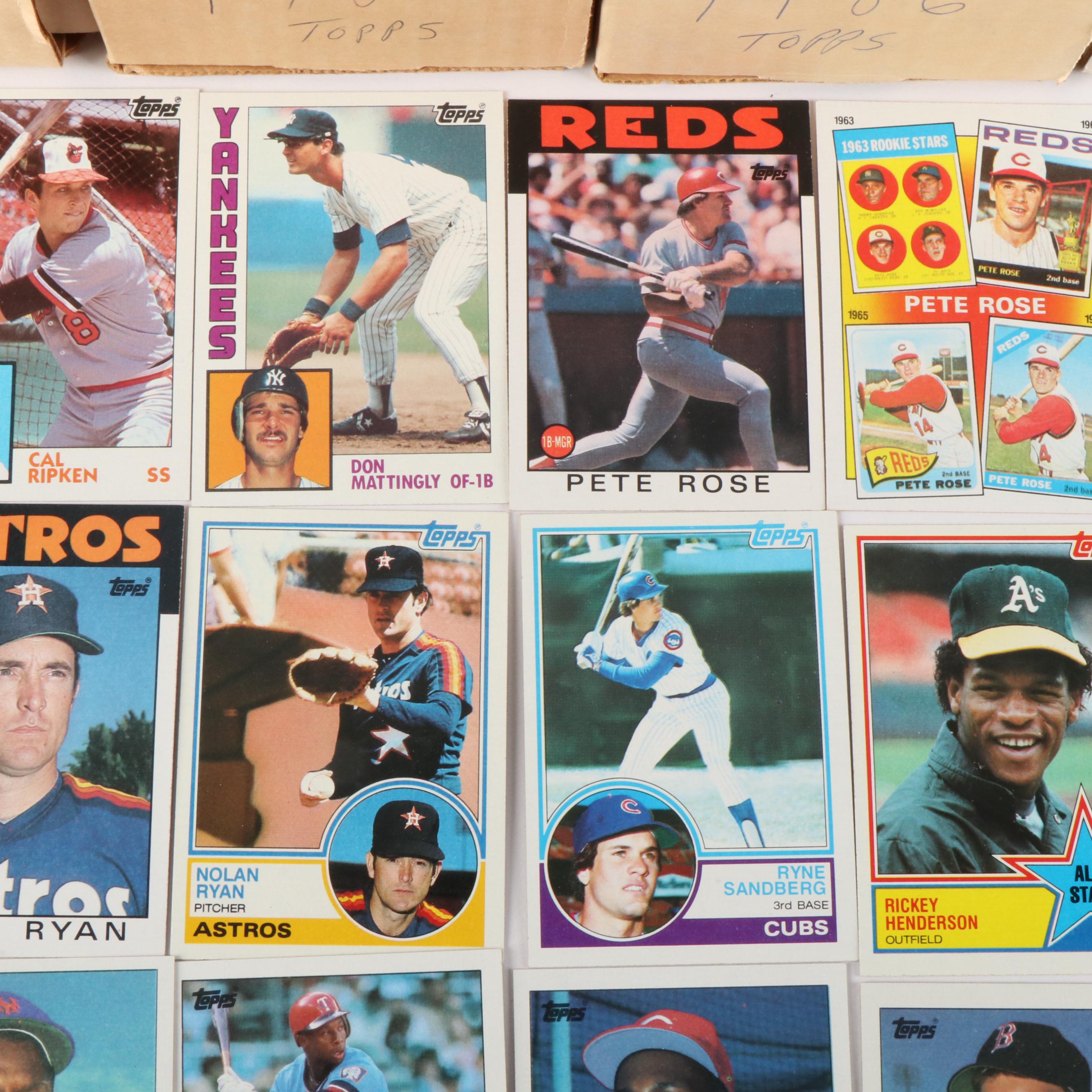 Topps, Fleer, and Donruss Baseball Card Sets with Clemens & Puckett Rookies