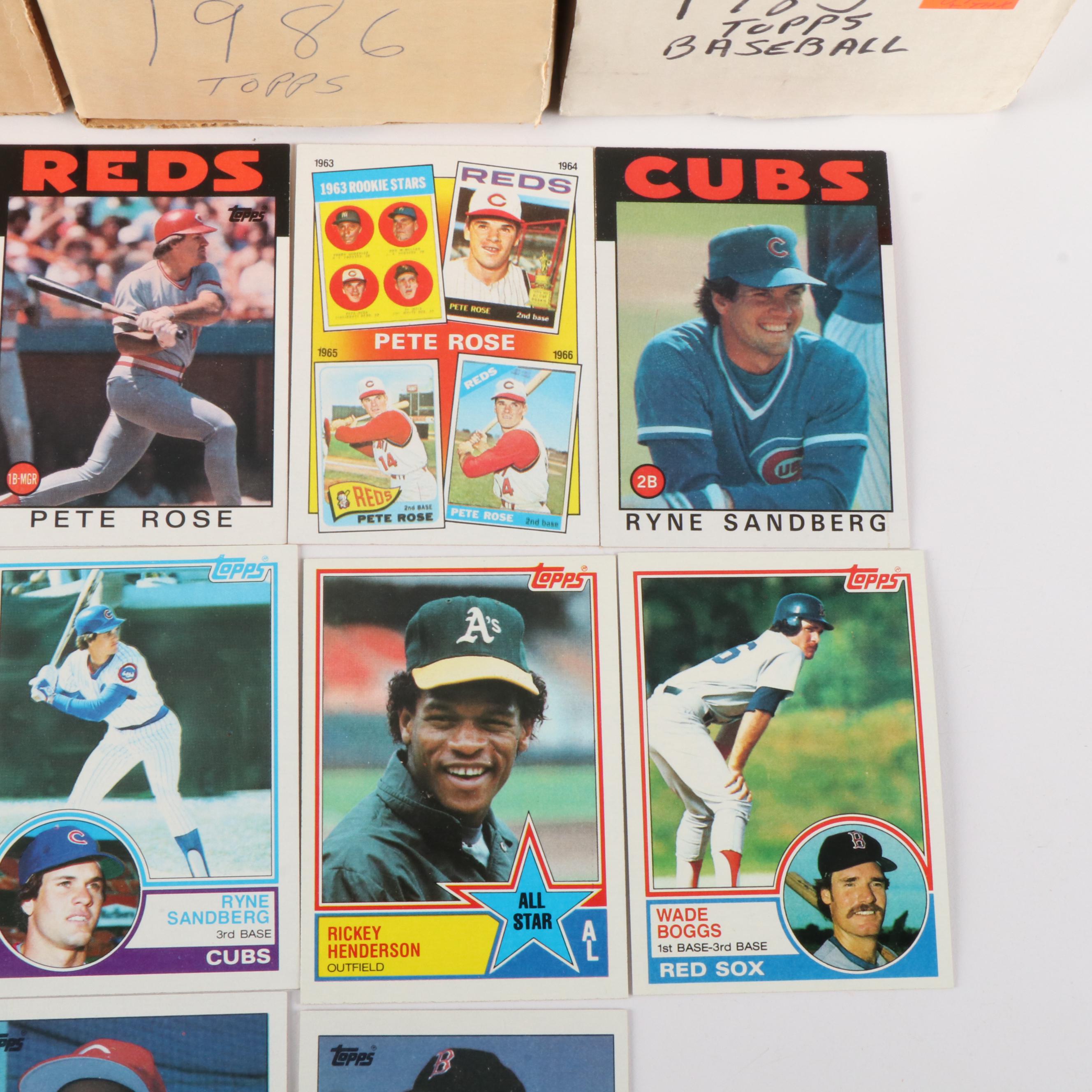 Topps, Fleer, and Donruss Baseball Card Sets with Clemens & Puckett Rookies