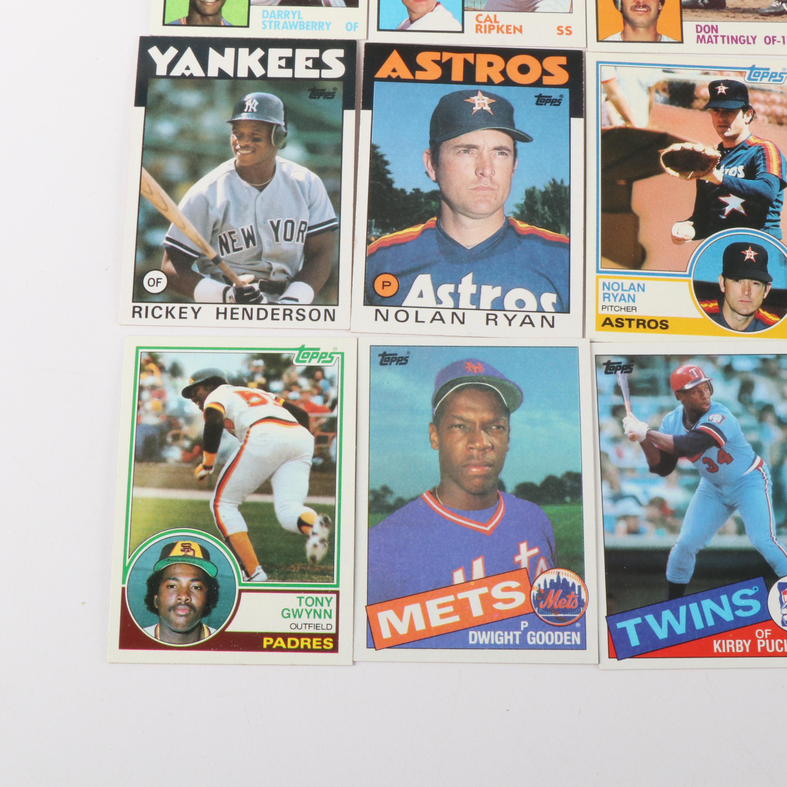 Topps, Fleer, and Donruss Baseball Card Sets with Clemens & Puckett Rookies