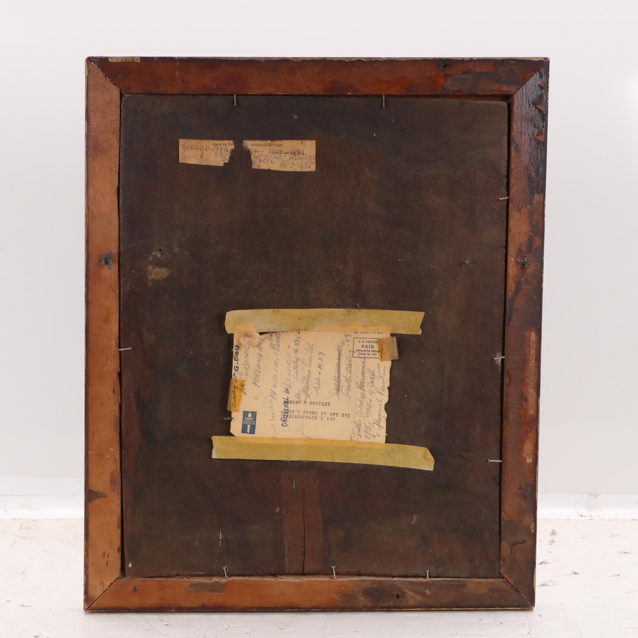 Dutch School Oil Painting "La Cuisinière Hollandaise" After Gerrit Dou, 18th C.