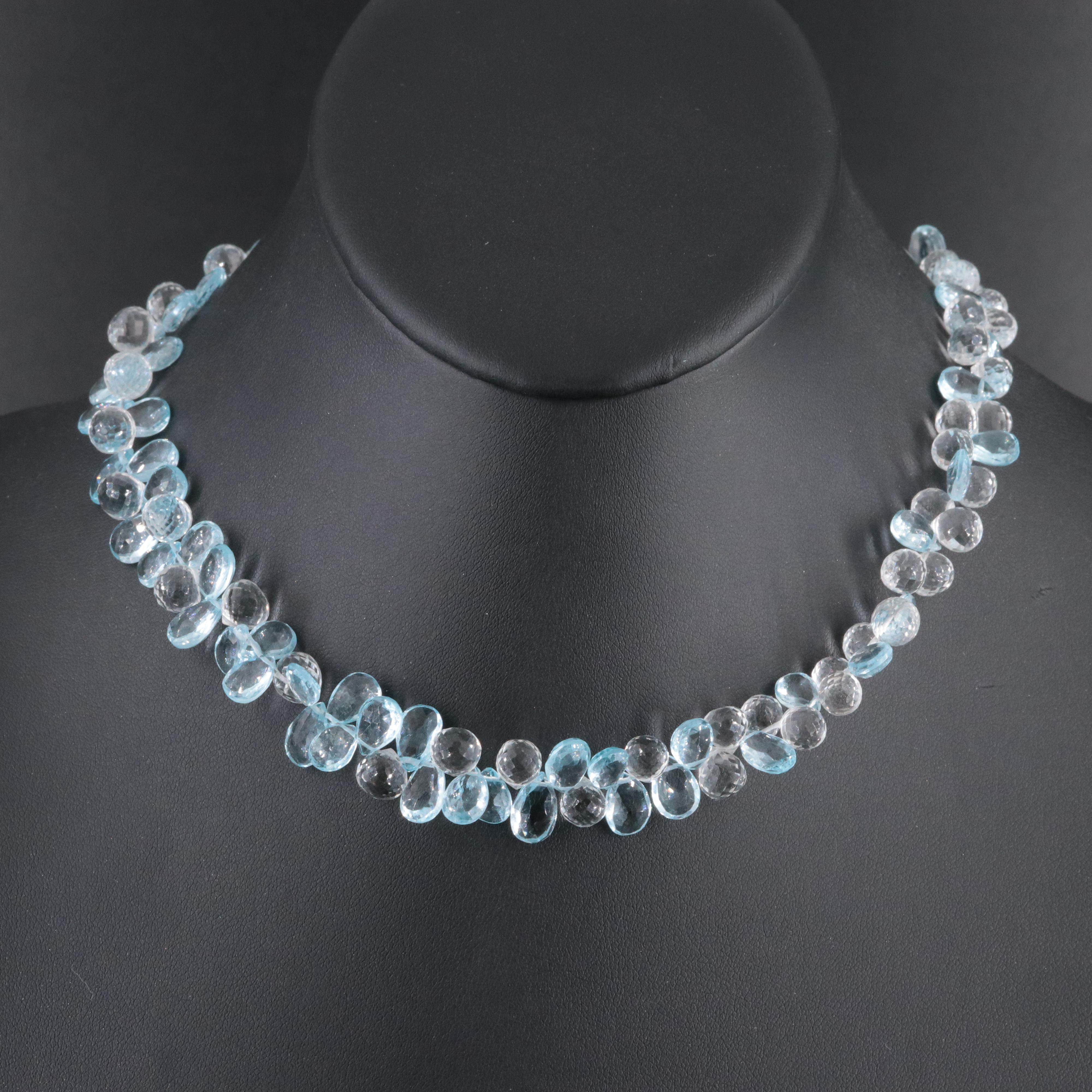 Rock Crystal and Topaz Necklace with Magnetic Clasp