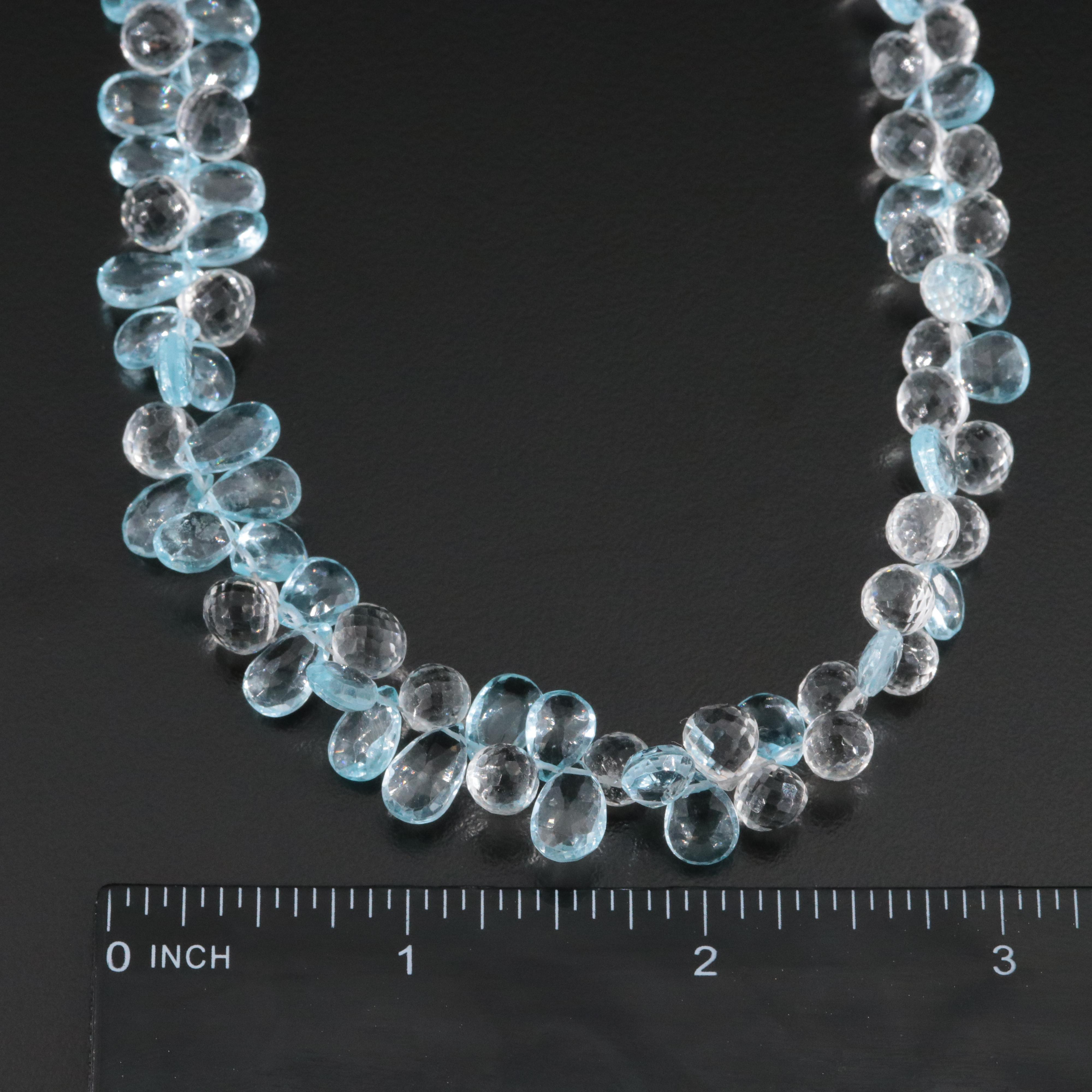 Rock Crystal and Topaz Necklace with Magnetic Clasp