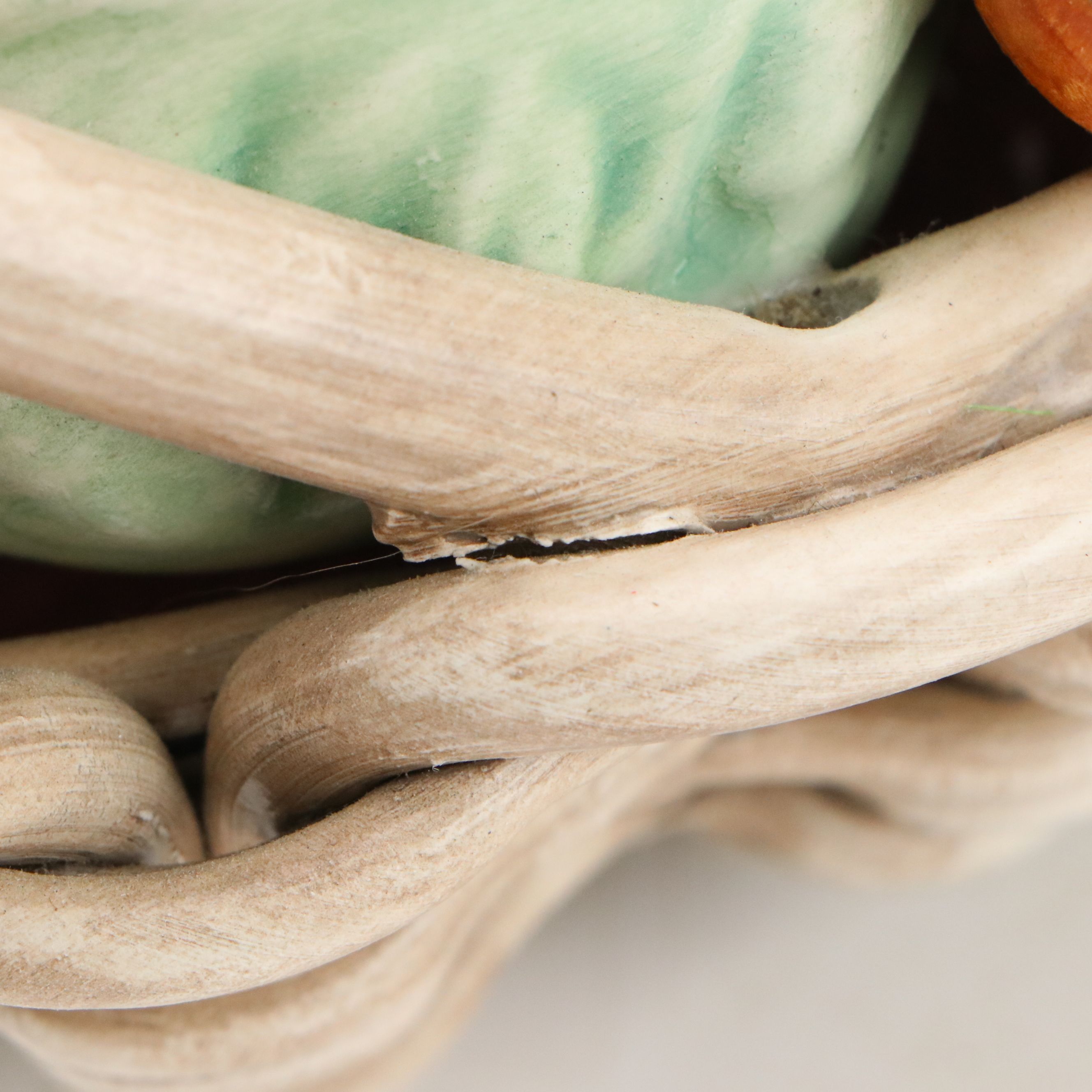 Horchow Italian Majolica Vegetable Basket Centerpiece