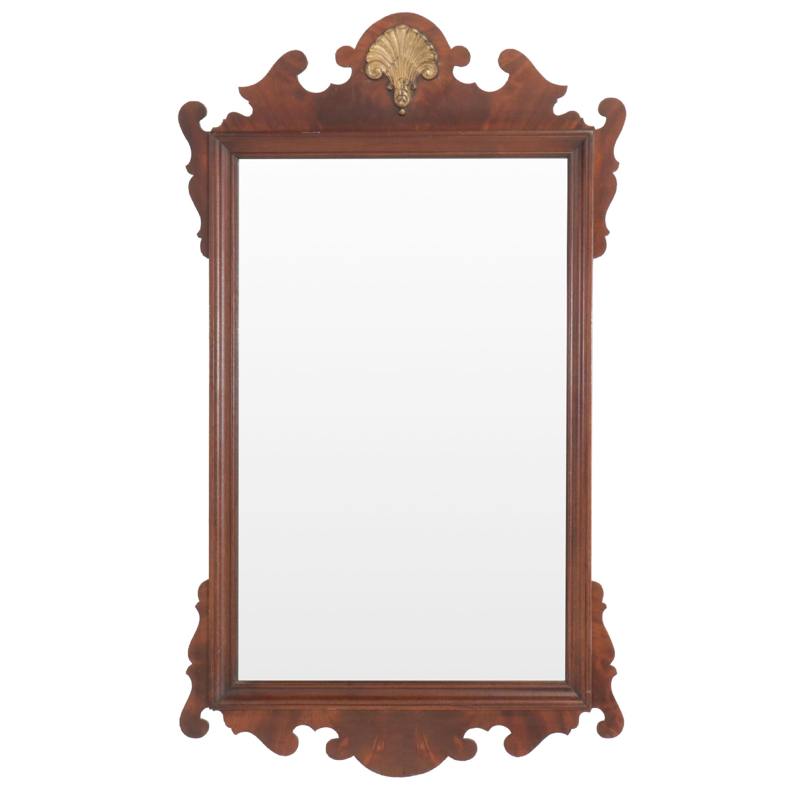 Pennsylvania House Federal Style Mahogany Mirror with Giltwood Shell