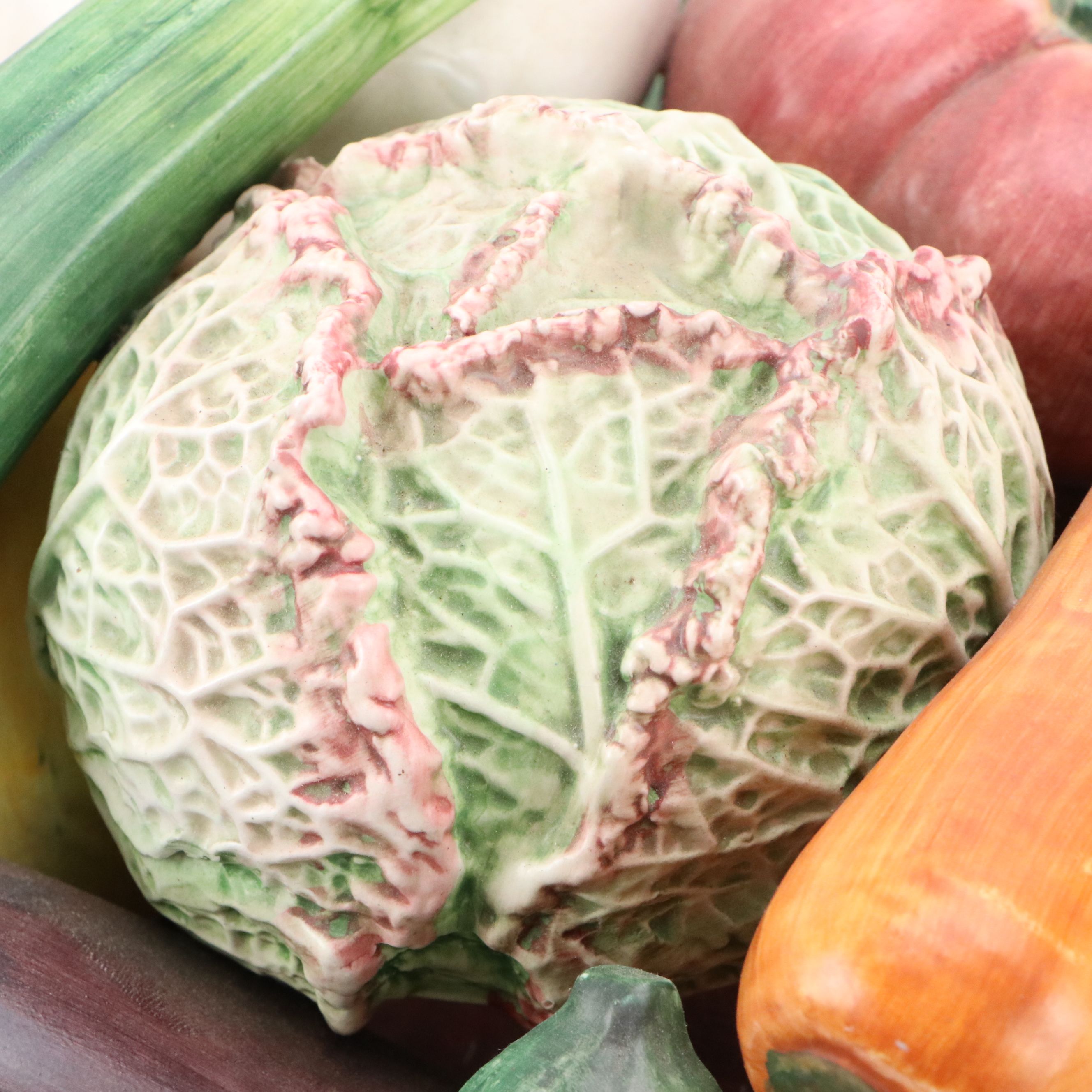 Horchow Italian Majolica Vegetable Basket Centerpiece