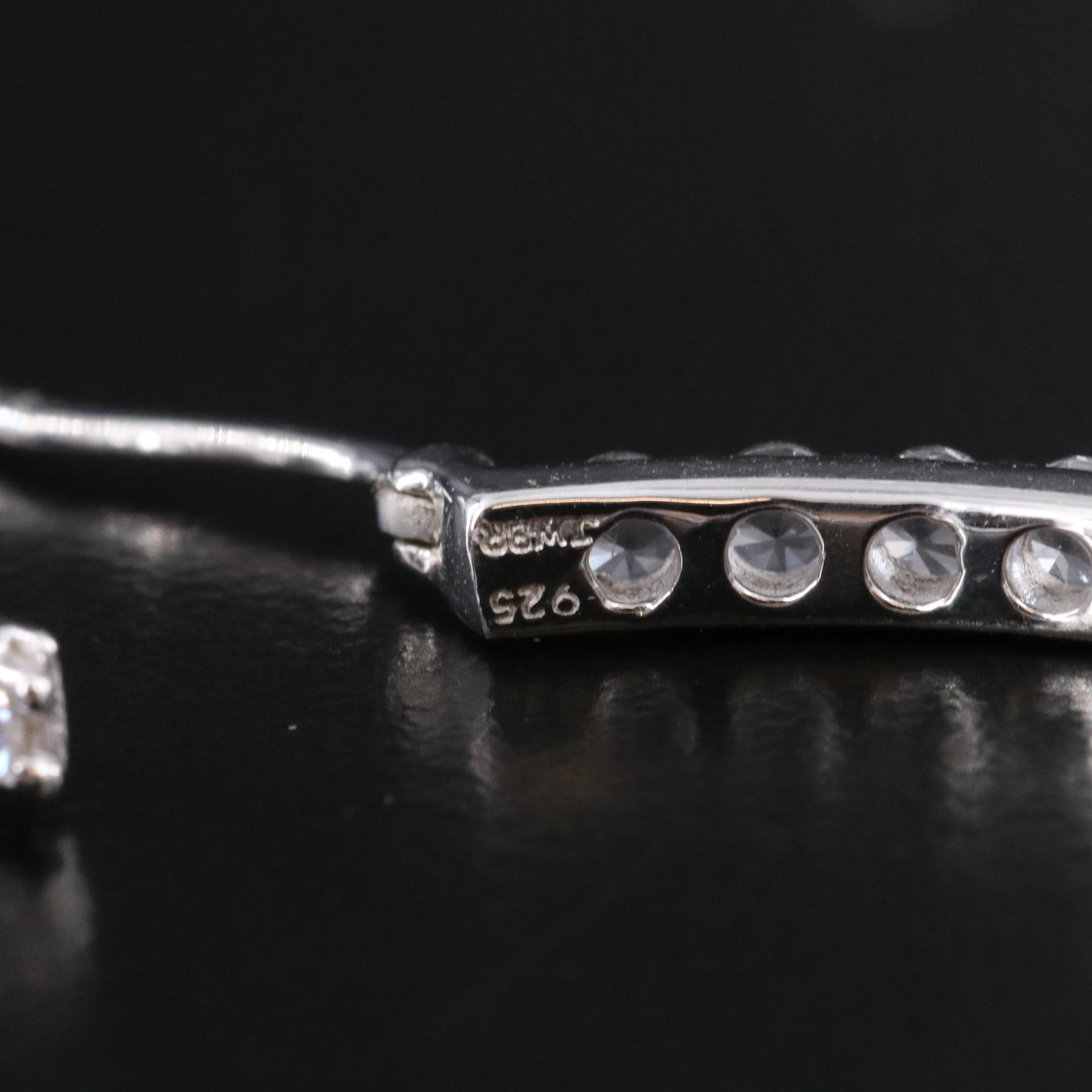 Sterling Inside-Out White Sapphire Hoop Earrings