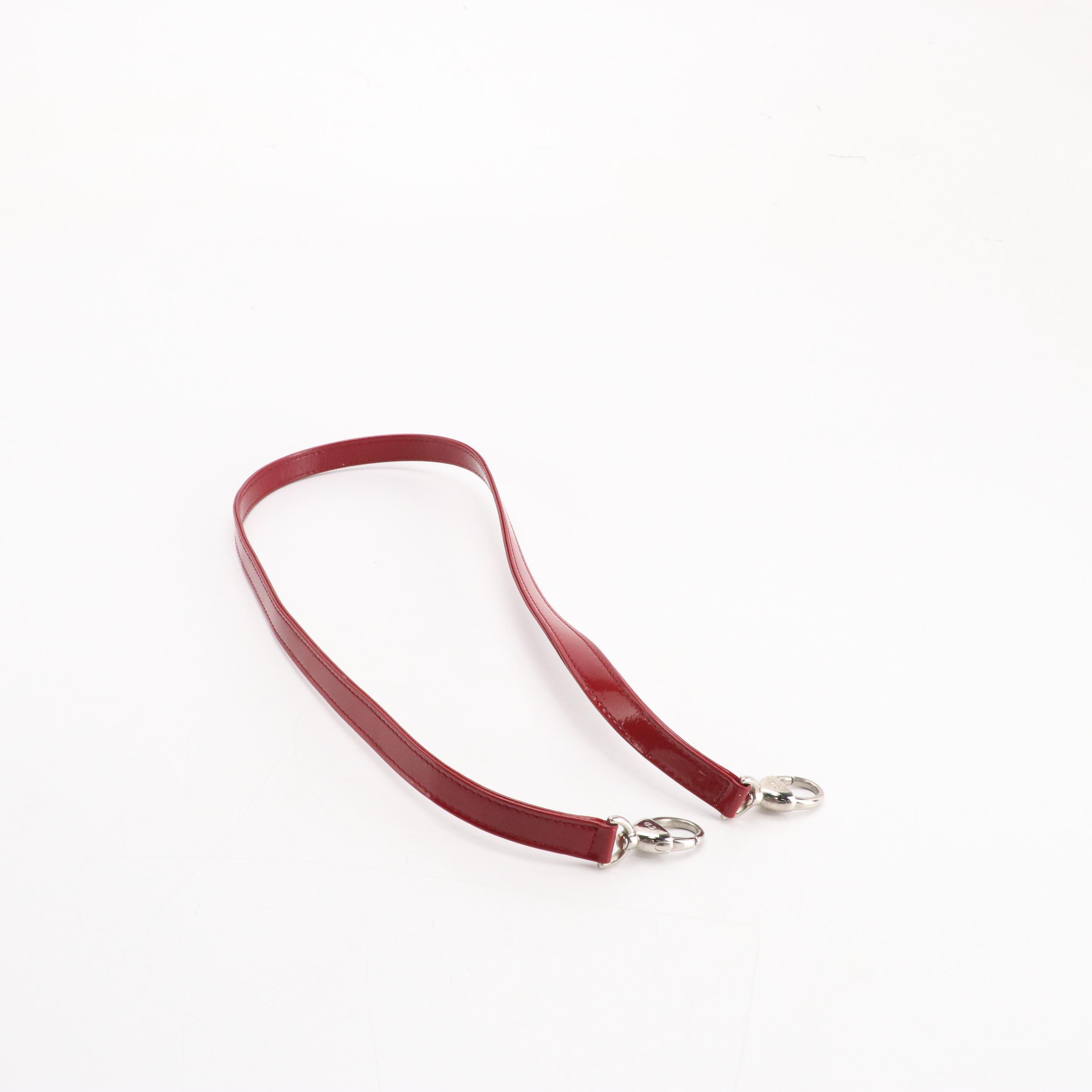 Christian Dior Large Lady Dior Two-Way Bag in Red Cannage Quilted Patent Leather