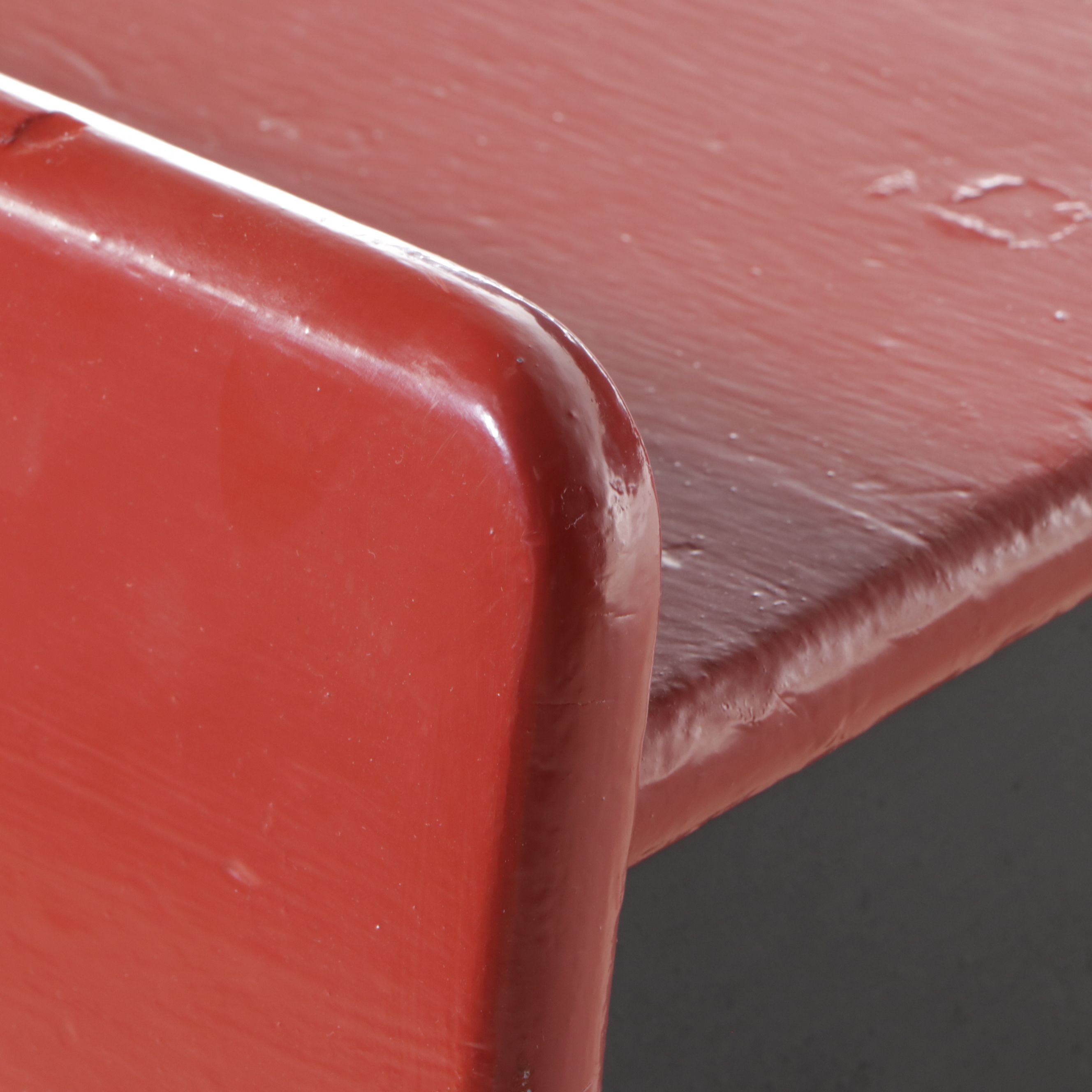 Antique Red Painted Wood Student Desk