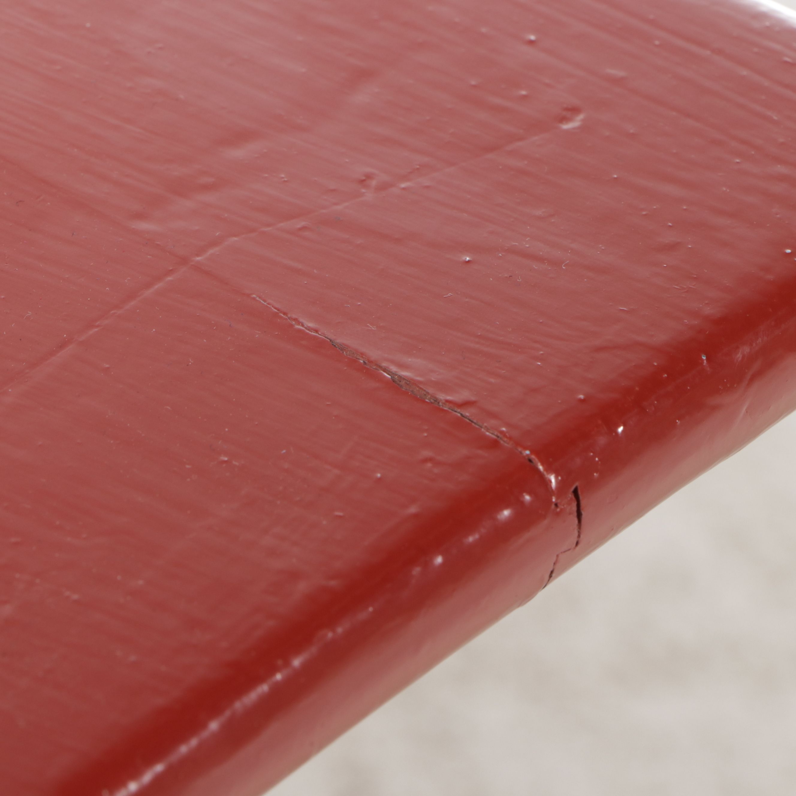 Antique Red Painted Wood Student Desk