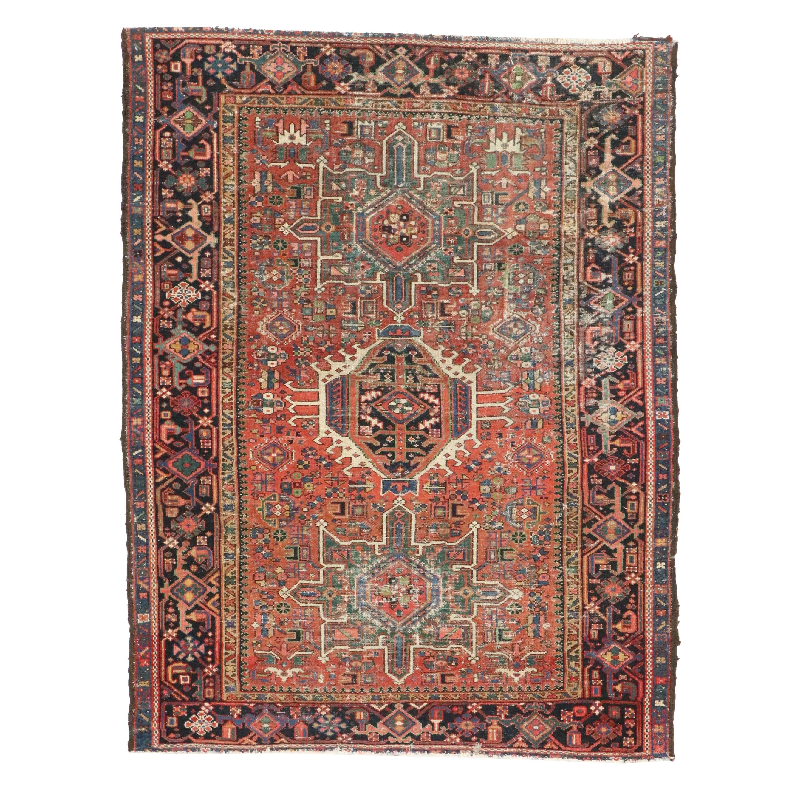 4'8 x 6'1 Hand-Knotted Persian Hamadan Area Rug