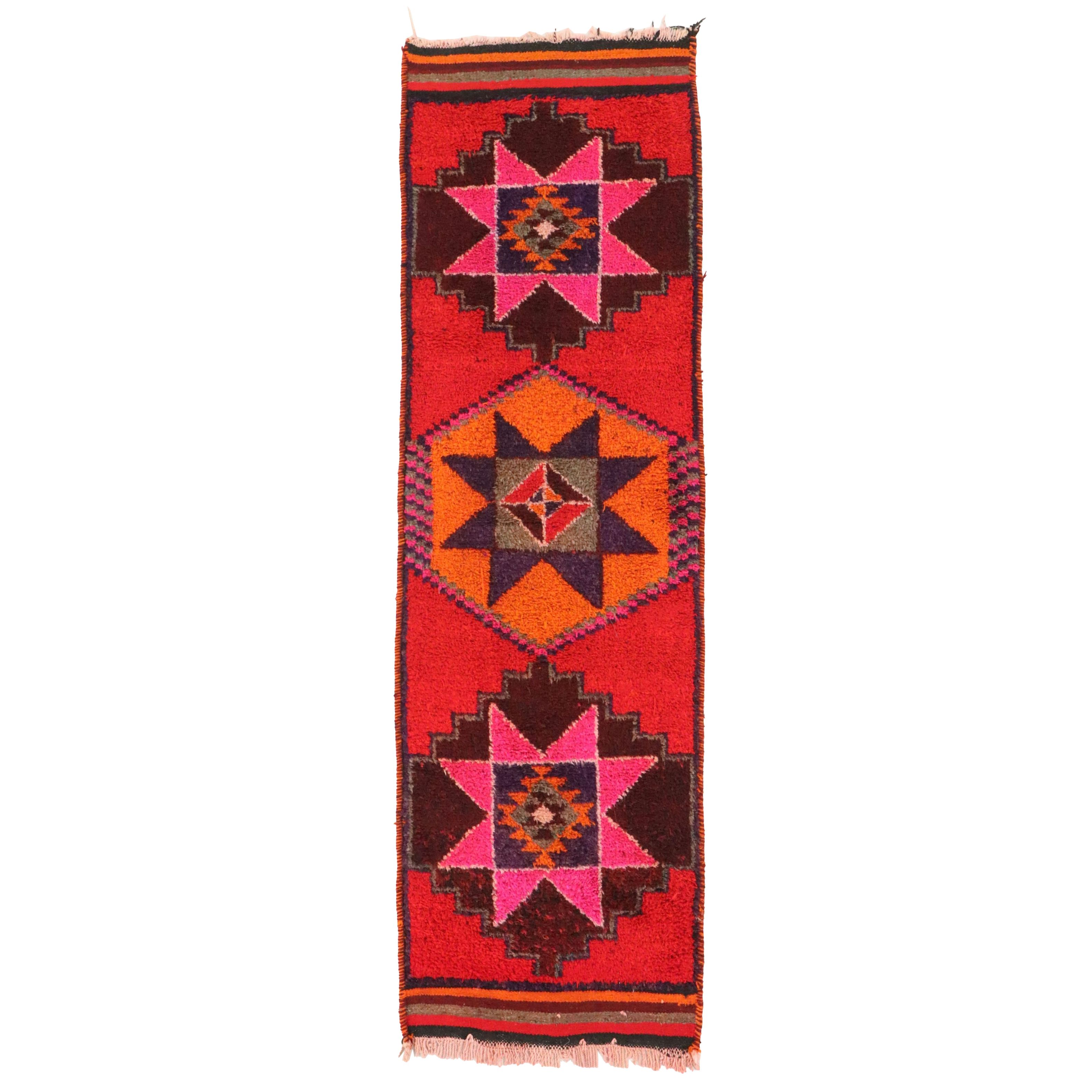 3'3 x 10'10 Hand-Knotted Moroccan Berber Long Rug